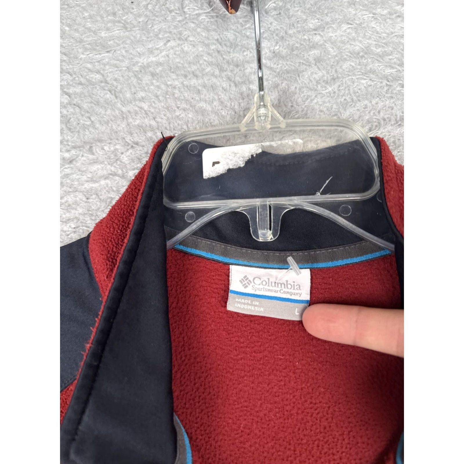 Vintage Columbia Sweater Womens L Red Black Fleece 1/4 Zip Mock Neck Pullover Raglan Sleeve Pockets Size L / US 10 / IT 46 - 7 Thumbnail