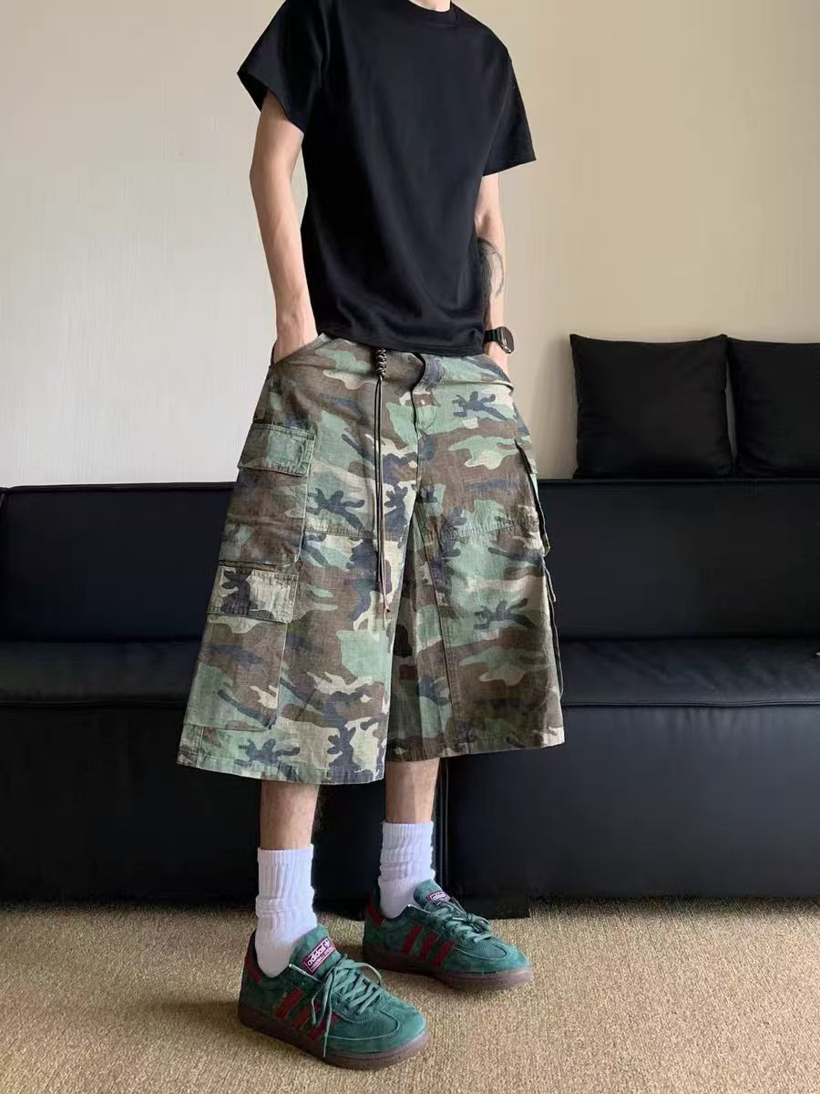 Japanese Brand × Vintage Vintage multi-pocket baggy straight camo work shorts Size US 32 / EU 48 - 5 Thumbnail