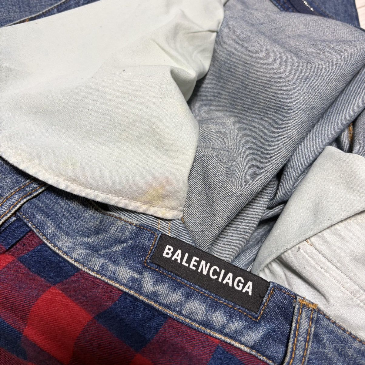 Balenciaga Balenciaga 2021SS Hybrid Flannel Shirt Denim Size US 32 / EU 48 - 8 Thumbnail