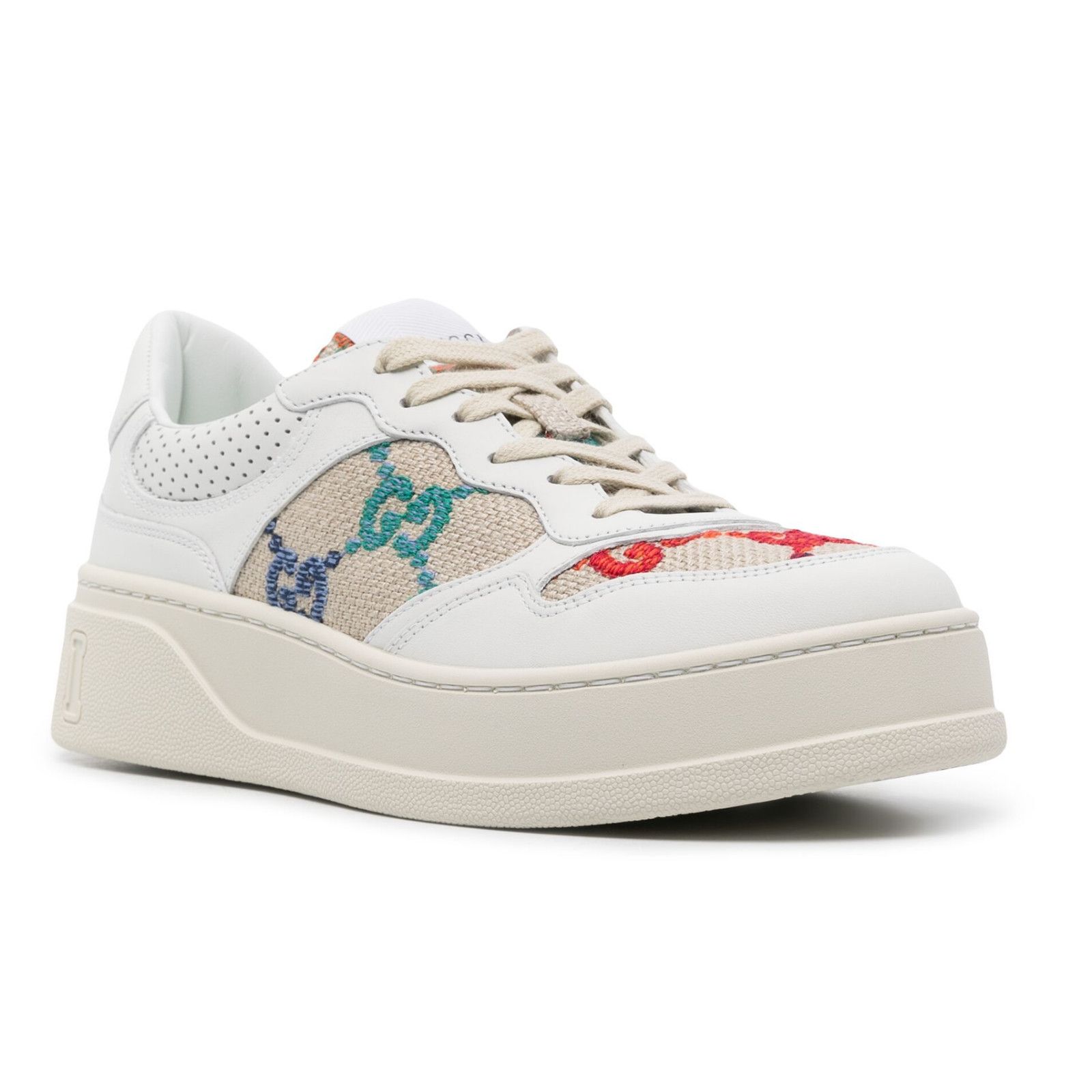 Gucci Gucci GG Logo White Platform Low Top Lace Up Tie Sneaker 40 Size US 10 / IT 40 - 3 Thumbnail