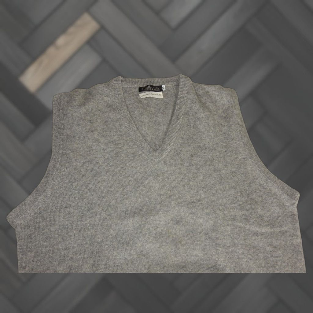 Vintage VINTAGE Garfinckel's Men's Cashmere Vest Size XL Gray Sweater 90s Mens Size US XL / EU 56 / 4 - 1 Thumbnail