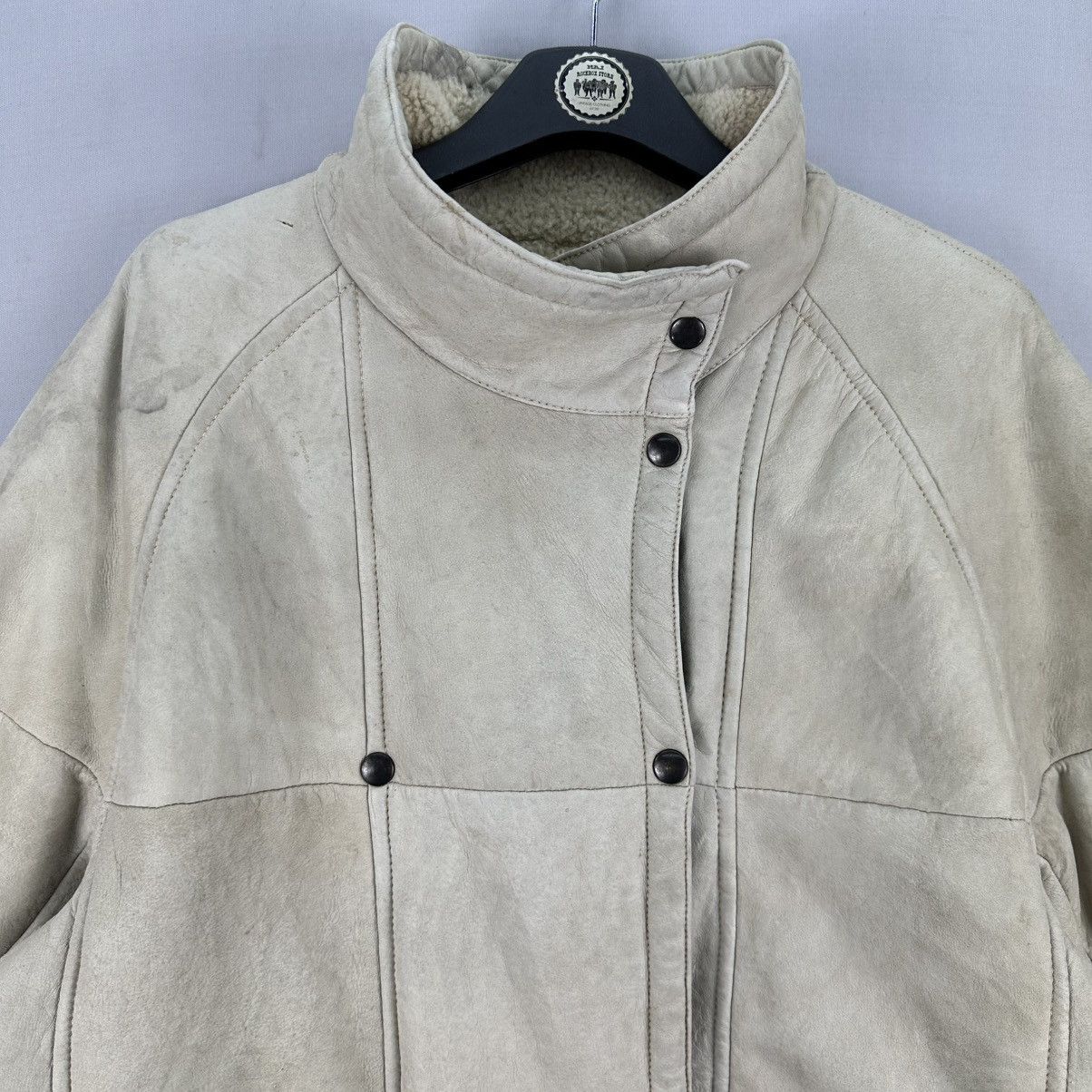 Italia Independent Vintage 80's Sheepskin Down Jacket Double Breasted Size M / US 6-8 / IT 42-44 - 8 Thumbnail