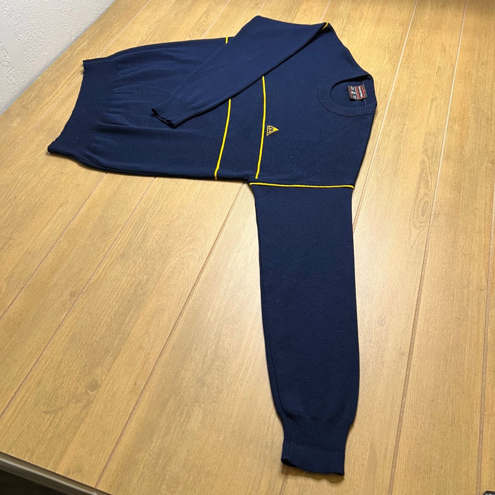 Vintage Vintage DEMETRE Wool Sweater Men’s Medium Blue Yellow Stripe Size US M / EU 48-50 / 2 - 8 Thumbnail