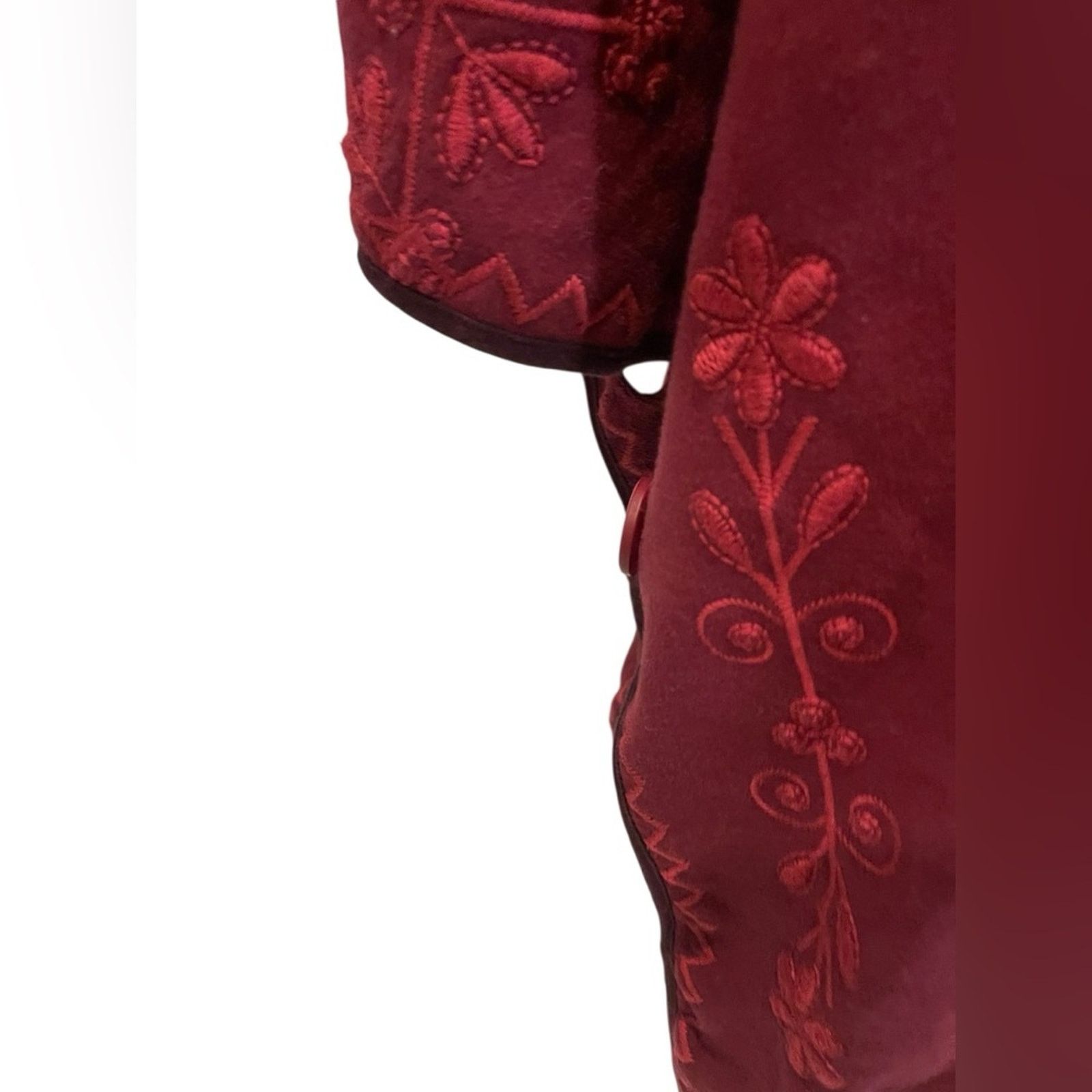 Johnny Was Johnny was burgundy cape poncho embroidered kimona jacket M Size M / US 6-8 / IT 42-44 - 7 Thumbnail