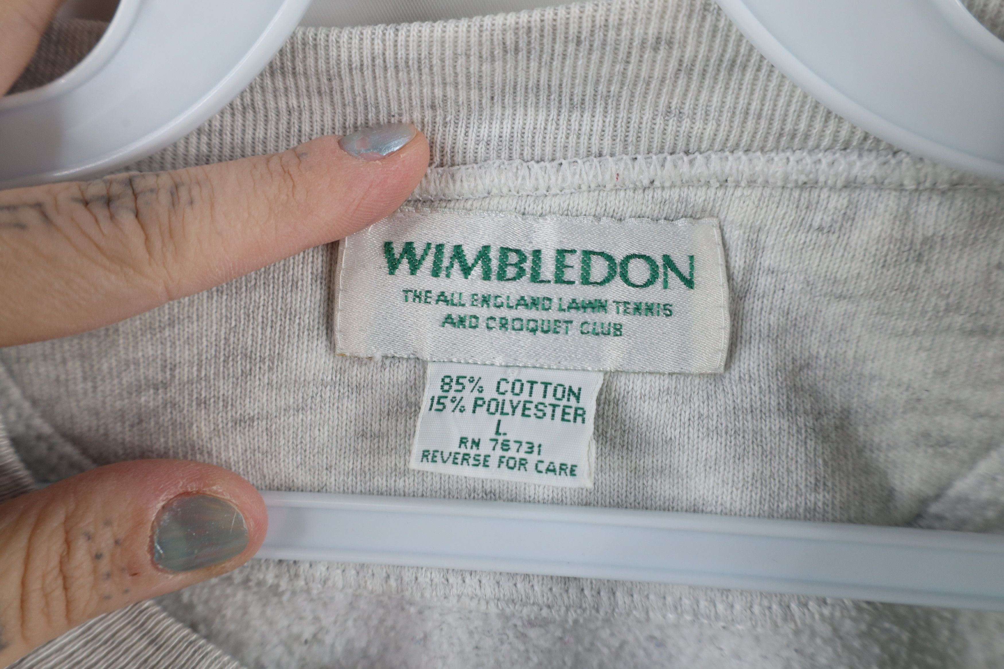 Vintage Vintage 90s Spell Out Wimbledon Tennis Crewneck Sweatshirt Size US L / EU 52-54 / 3 - 11 Thumbnail