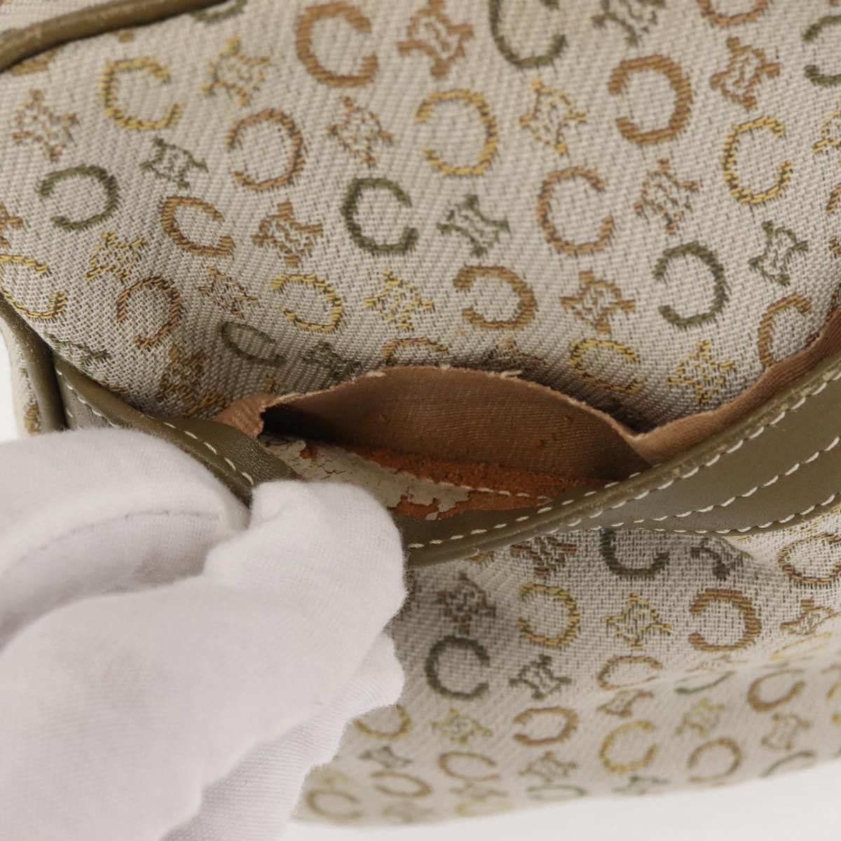 Celine CELINE C Macadam Canvas Hand Bag Beige Silver Size ONE SIZE - 5 Thumbnail