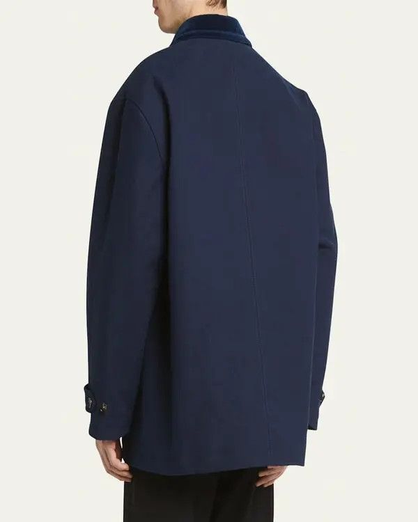 Marni o1w1db10625 Cotton Moleskin Chore Jacket in Navy/Blue Size US L / EU 52-54 / 3 - 4 Thumbnail
