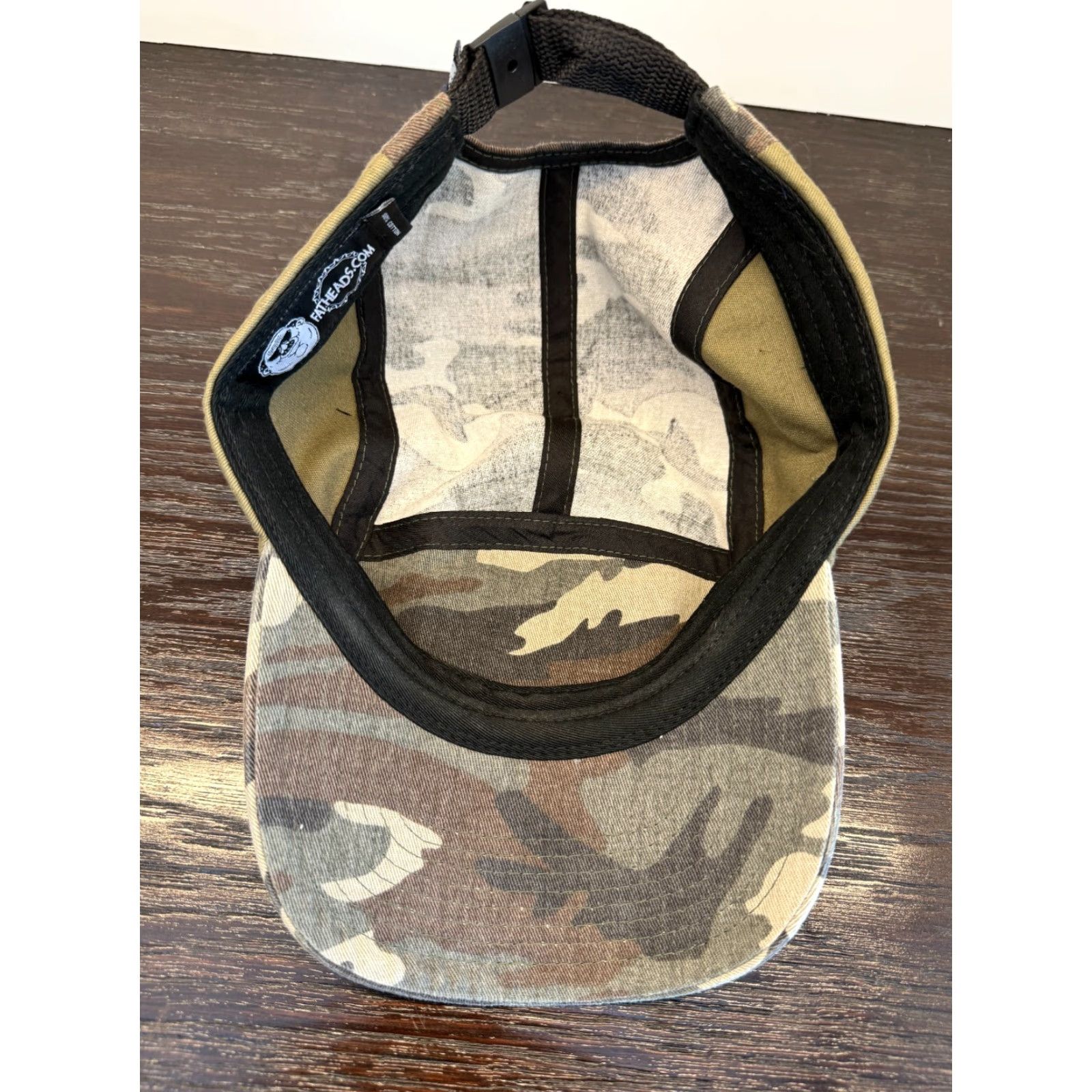 Vintage Fat Head's Brewery Hat Cap Mens Green Camo 5 Panel Adjustable Strapback OSFM 1 Size Size ONE SIZE - 7 Thumbnail