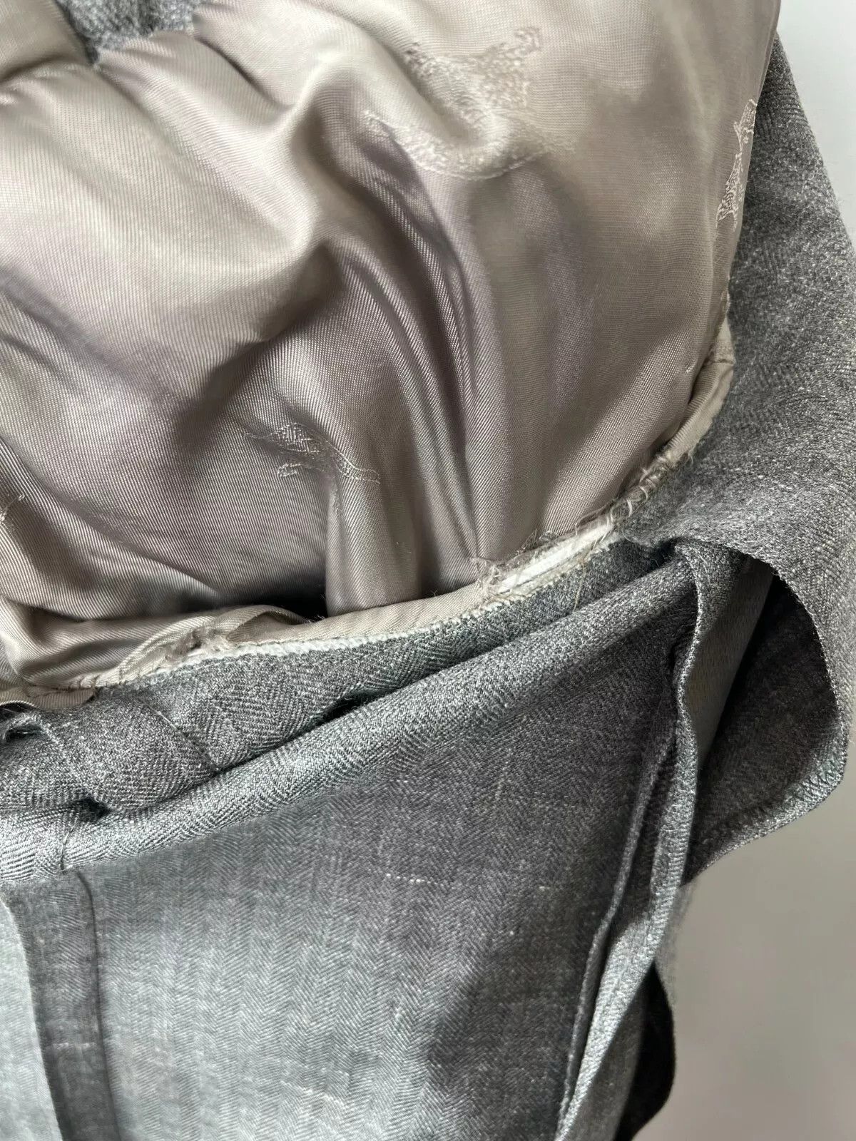 Burberry Burberry London Men's Grey Half Lined Wool Linen Silk Blazer Size 46R - 13 Thumbnail