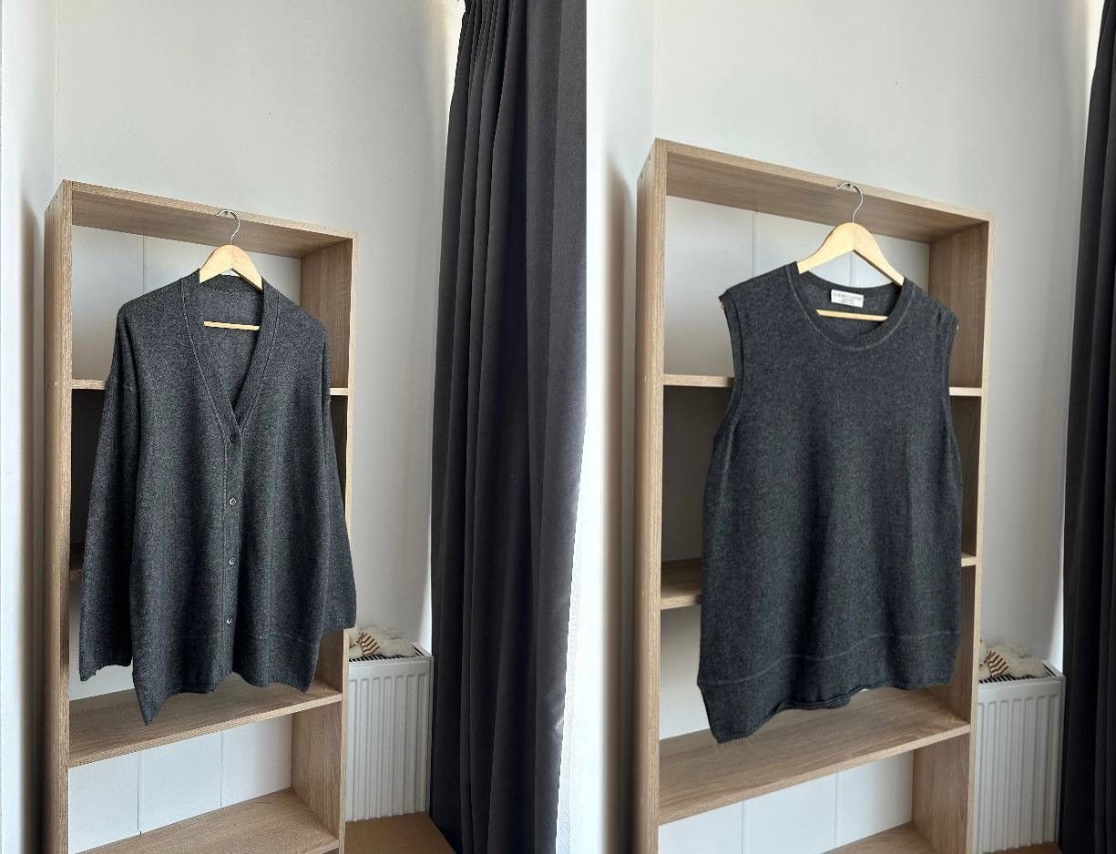 Brunello Cucinelli × Vintage Vintage Brunello Cucinelli Wool Cashmere Cardigan West Gray Size US L / EU 52-54 / 3 - 1 Thumbnail