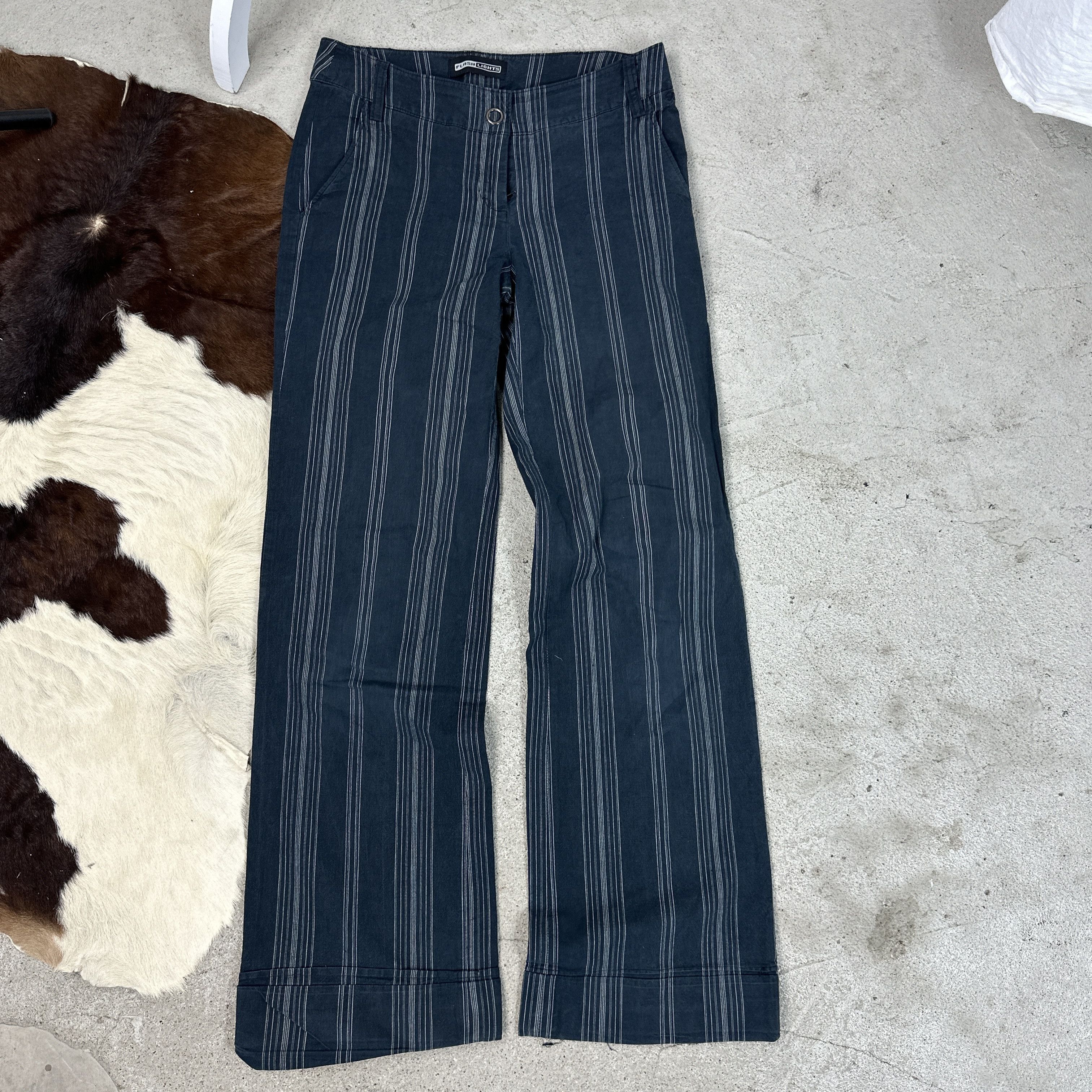 Vintage Vintage Stripped Streetwear Wide Leg Jeans 00s Size US 34 / EU 50 - 4 Thumbnail
