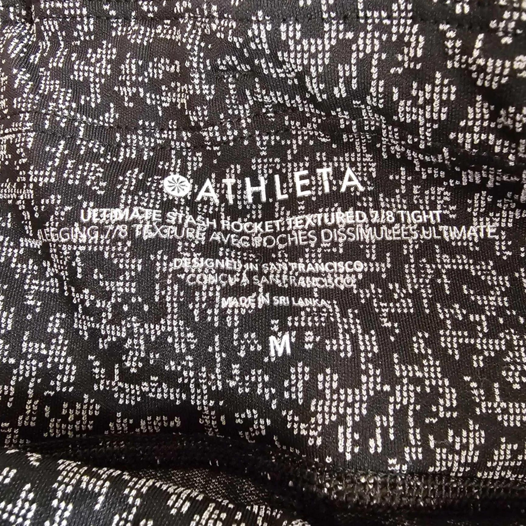 Athleta Athleta Legging Womens M Black White Textured Ultimate Stash Pocket 7/8 Tight Size 32" / US 10 / IT 46 - 3 Thumbnail