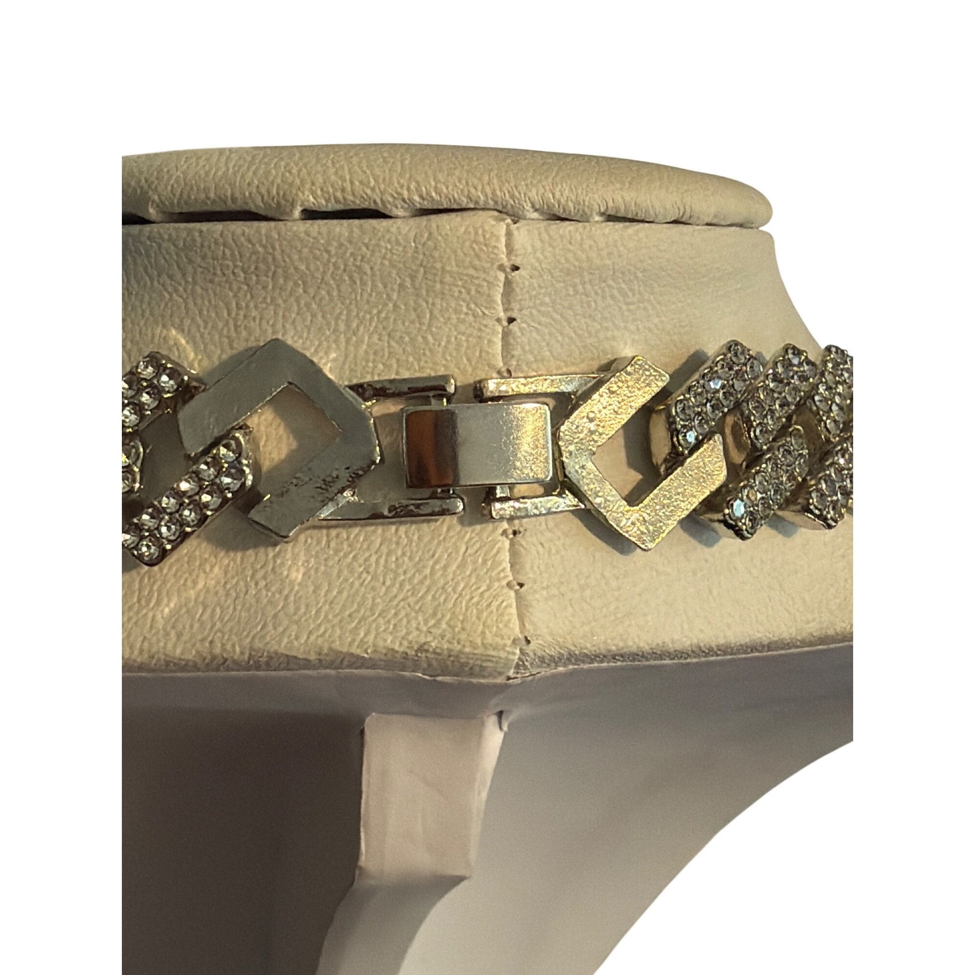 Other Vintage Flat Cuban Bling Iced Out Necklace Choker Collar Fol Size ONE SIZE - 4 Thumbnail