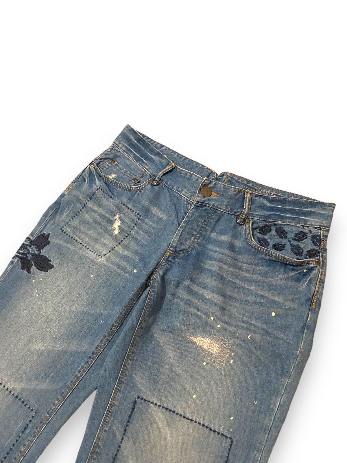 Eddie Bauer Eddie Bauer Boyfriend Patchwork Distressed Floral Jeans Size US 34 / EU 50 - 3 Thumbnail