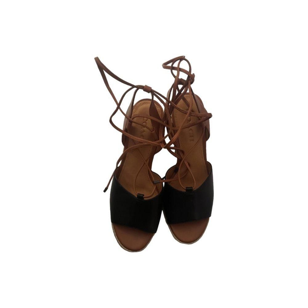Coach Coach Black Wedged Sandals 4"Heels Size 8.5 Size US 8.5 / IT 38.5 - 9 Thumbnail
