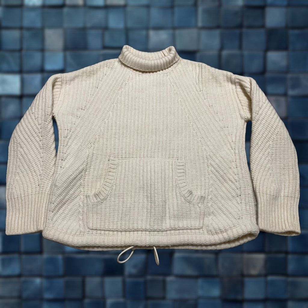 J.Crew J. Crew Womens Sweater Ivory Mock Neck Oversized Raglan Sleeve Wool Blend Knit | XS? Wait not allowed. Size S / US 4 / IT 40 - 1 Thumbnail