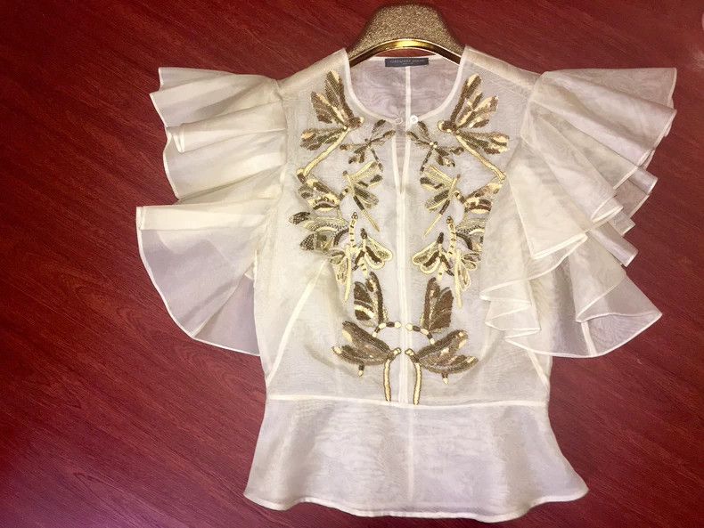 Alexander McQueen Alexander McQUEEN size 38 Butterfly sleeve short sleeved t Size S / US 4 / IT 40 - 1 Thumbnail