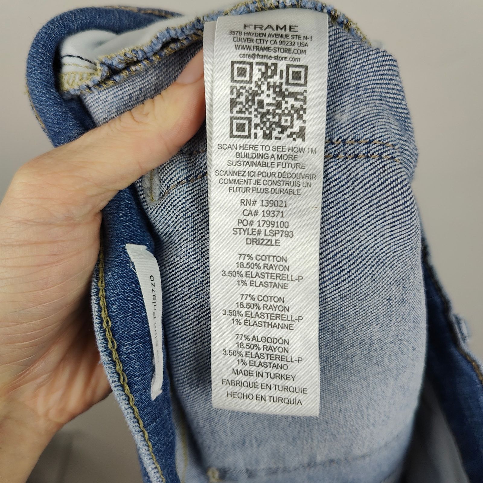 Frame Frame Le Slim Palazzo Jeans Womens 27 Drizzle Medium Wash Size 27" / US 4 / IT 40 - 10 Thumbnail