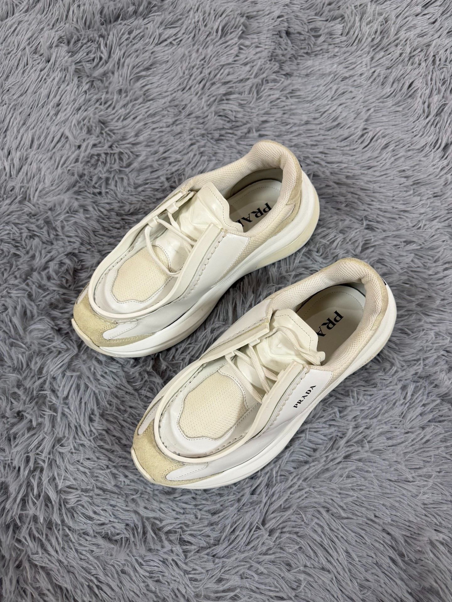 Prada Prada Collab White Lowtop Sneakers 7.5 Men Size US 7.5 / EU 40-41 - 1 Thumbnail