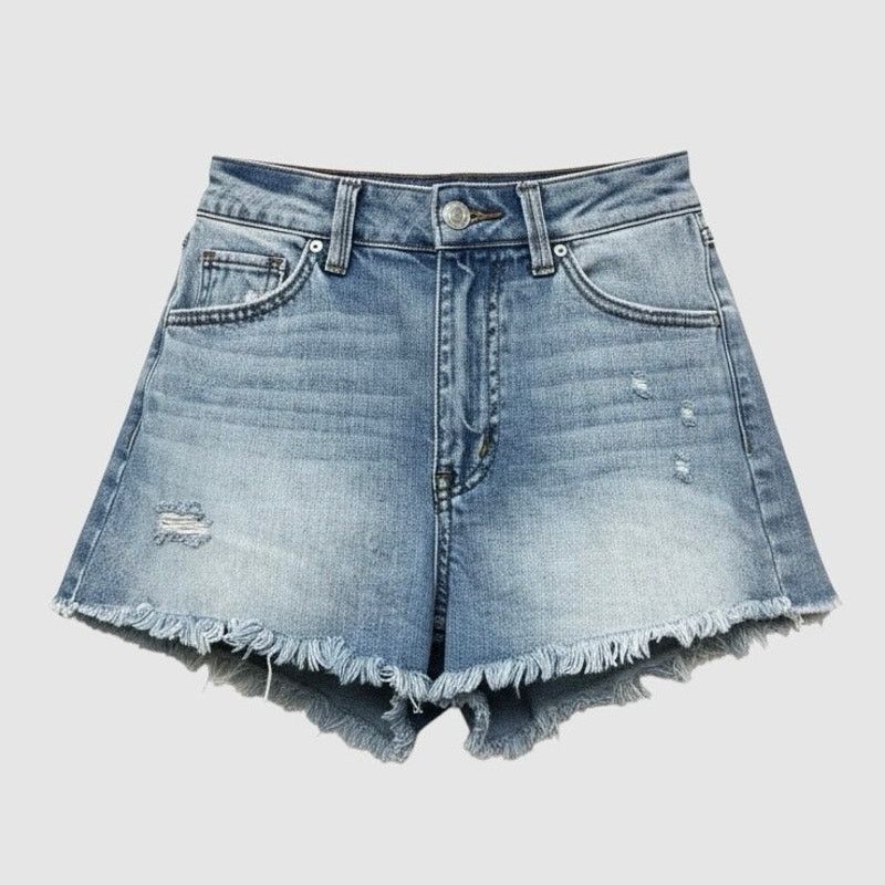 Other Sky and Sparrow Denim High Rise Distressed Mini Jean Shorts Size 24" / US 00 / IT 34 - 1 Thumbnail