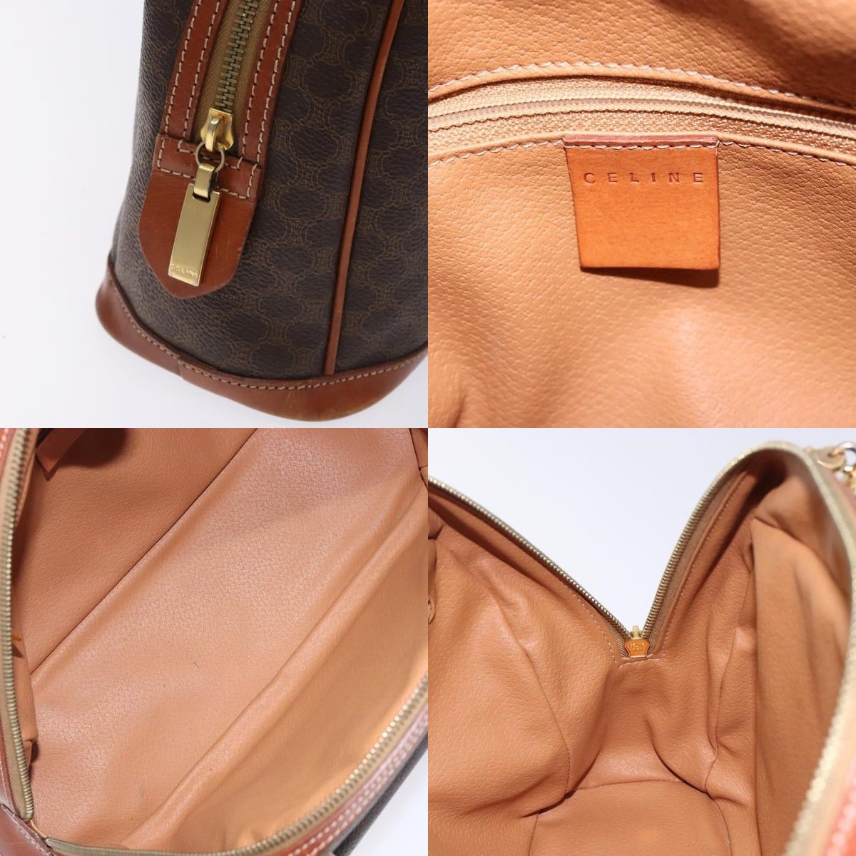 Celine CELINE Macadam Canvas Hand Bag Pvc Leather Brown Gold Size ONE SIZE - 11 Thumbnail