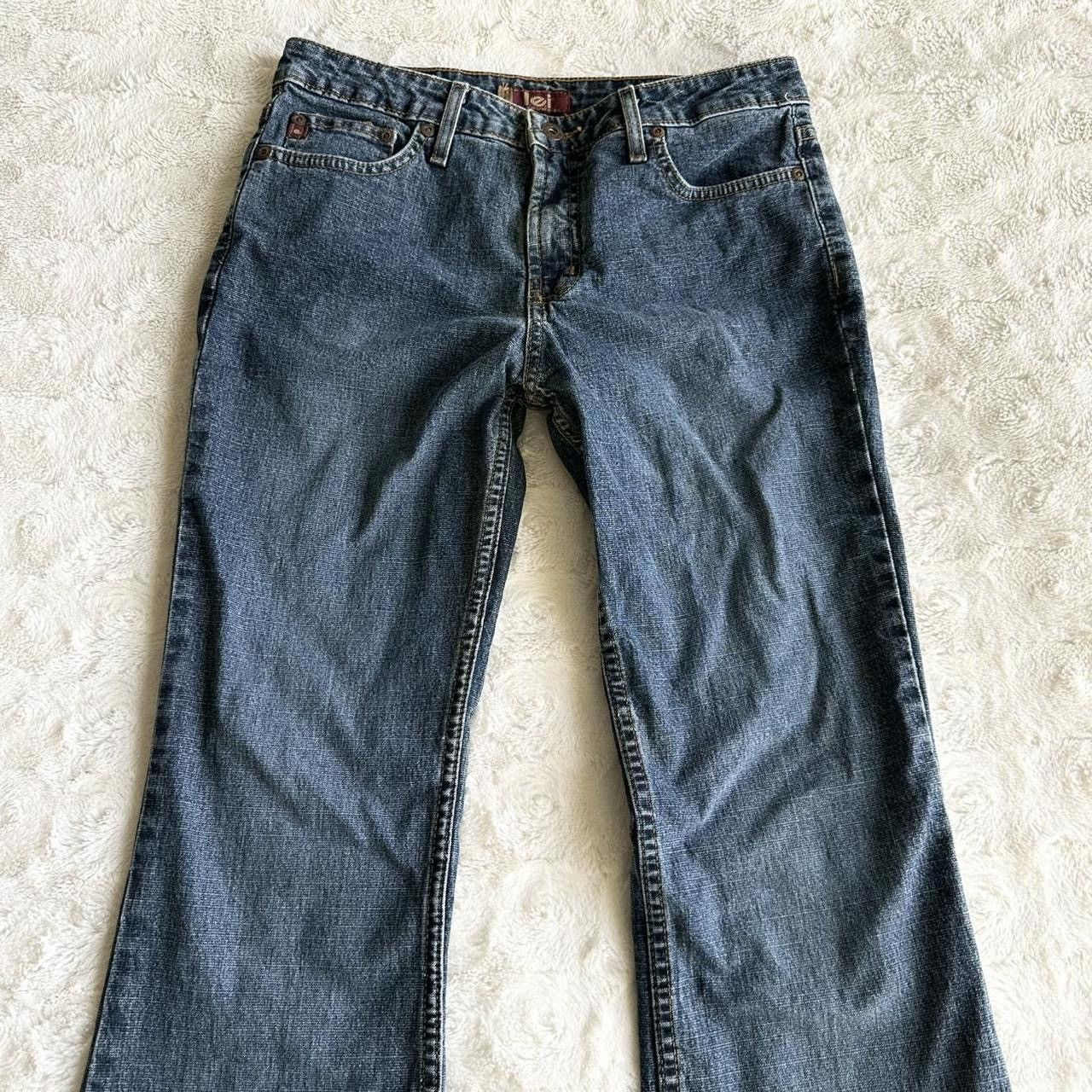 L.E.I. Vintage LEI Jeans Womens Juniors 5 Blue Bootcut Y2K Mid Rise Size 28" / US 6 / IT 42 - 4 Thumbnail