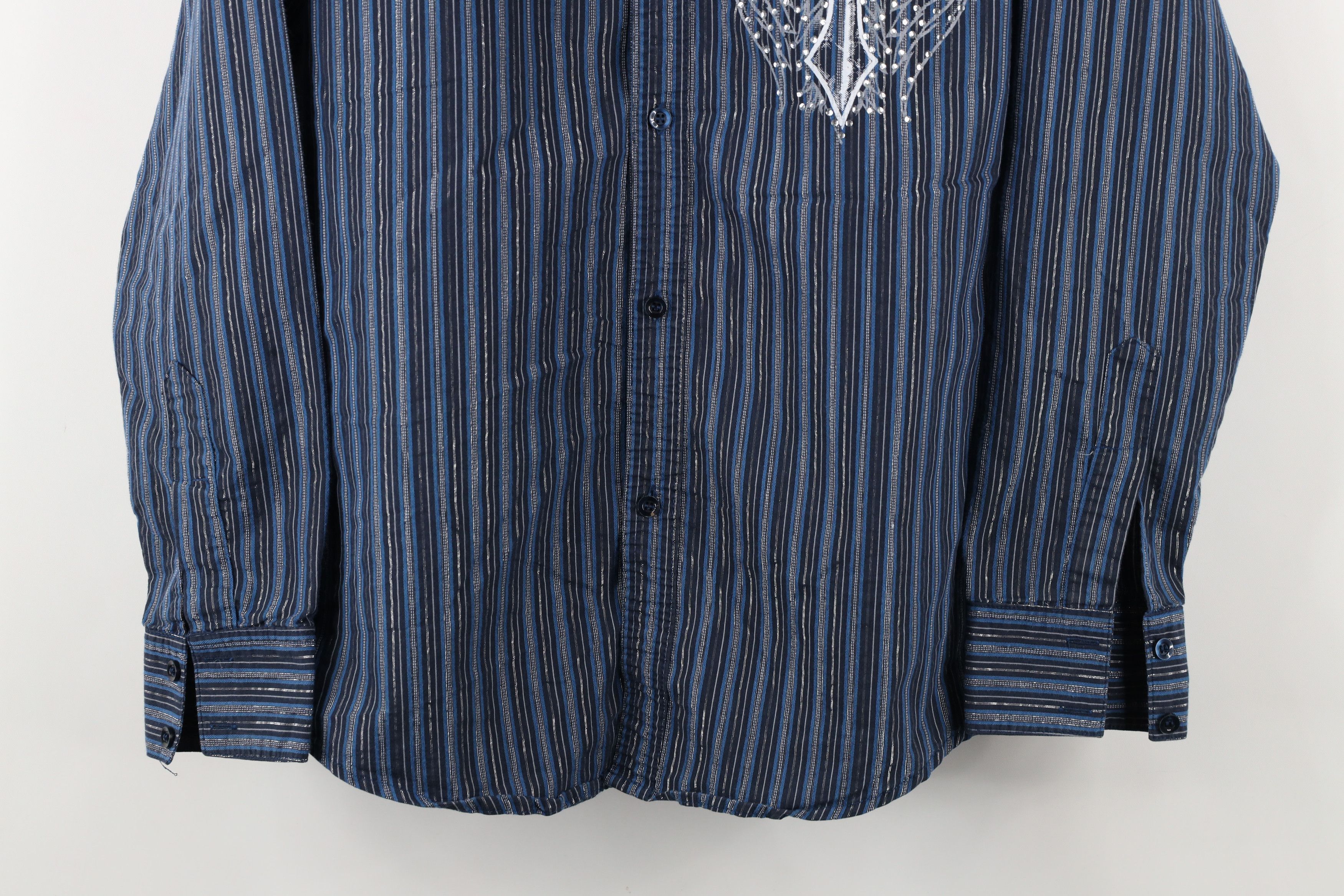 Vintage Vintage 90s Y2K Streetwear Striped MMA UFC Button Shirt Size US M / EU 48-50 / 2 - 3 Thumbnail