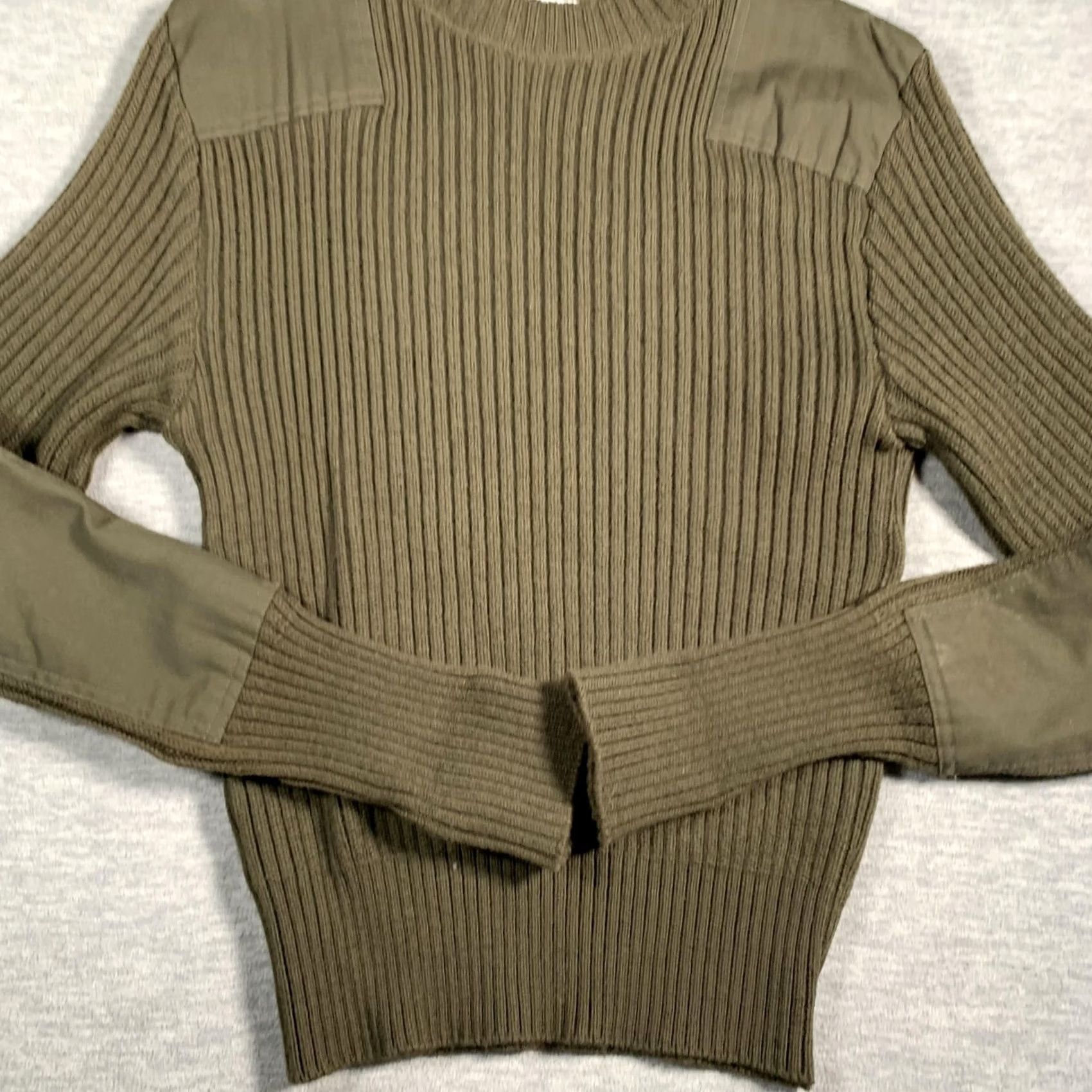 Olive DSCP Valor Collection Sweater Mens 40 Olive Green Wool Pullover Patch Crew Neck Military Surplus Knit Size US M / EU 48-50 / 2 - 2 Thumbnail
