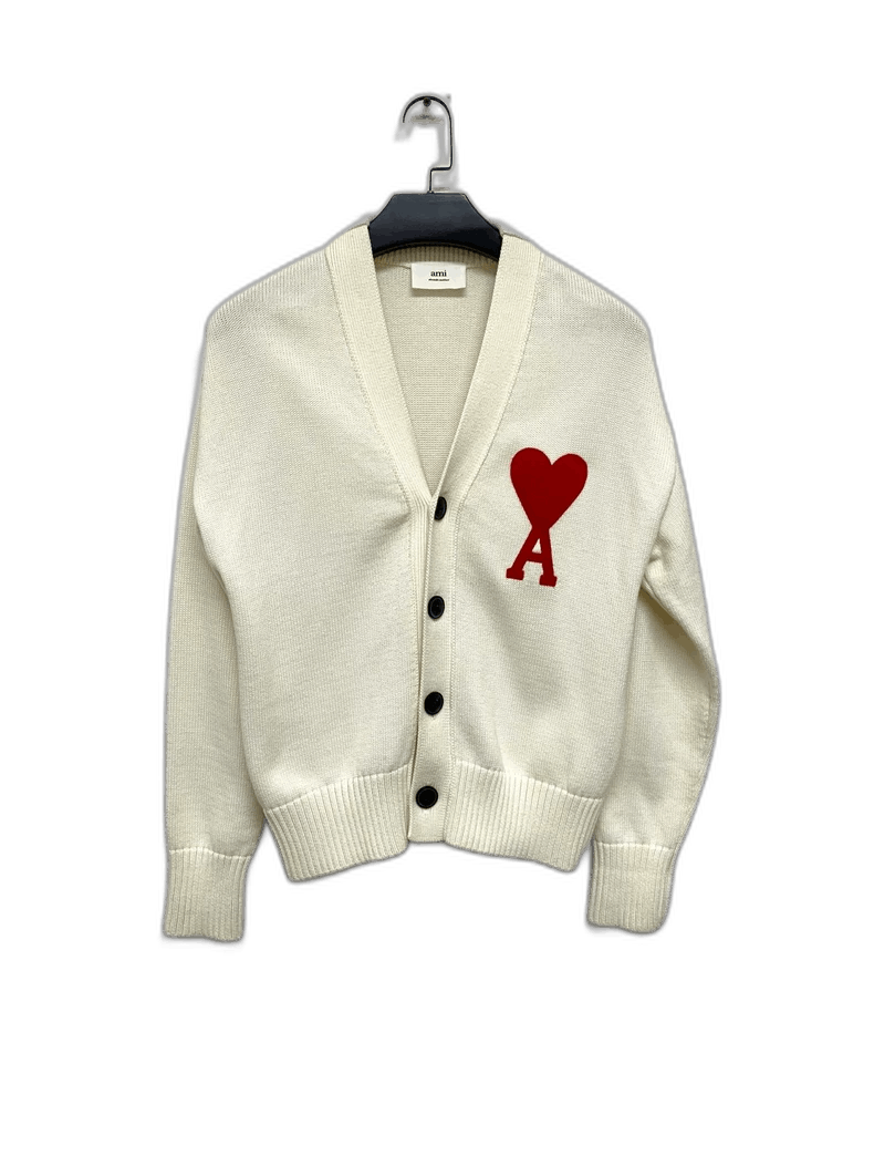 AMI Ami White Heart Cardigan Size S Size US S / EU 44-46 / 1 - 1 Thumbnail