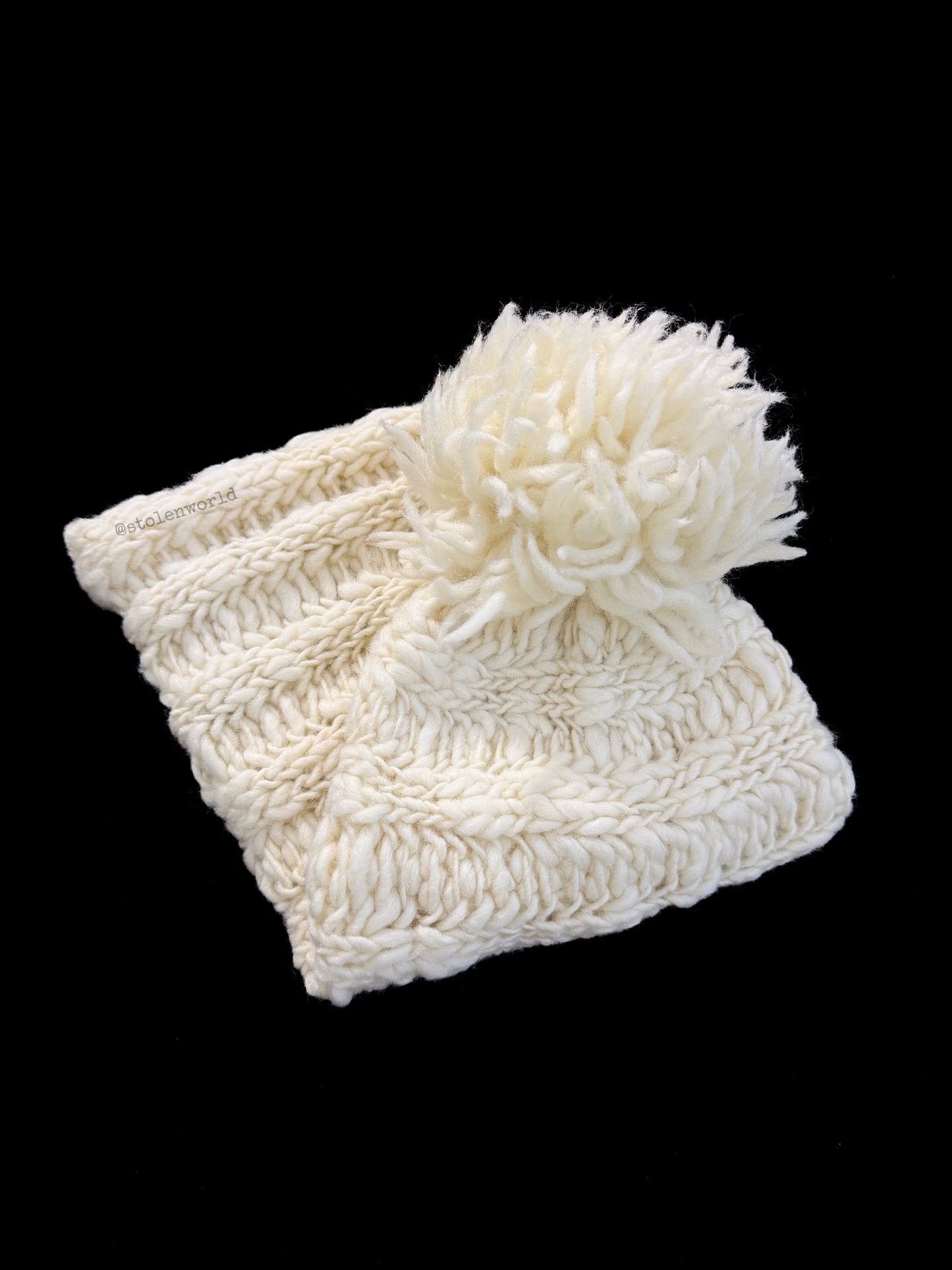 Limi Feu Limi Feu Cream Chunky Knit Pom Pom Beanie 2 Ways Size ONE SIZE - 2 Thumbnail