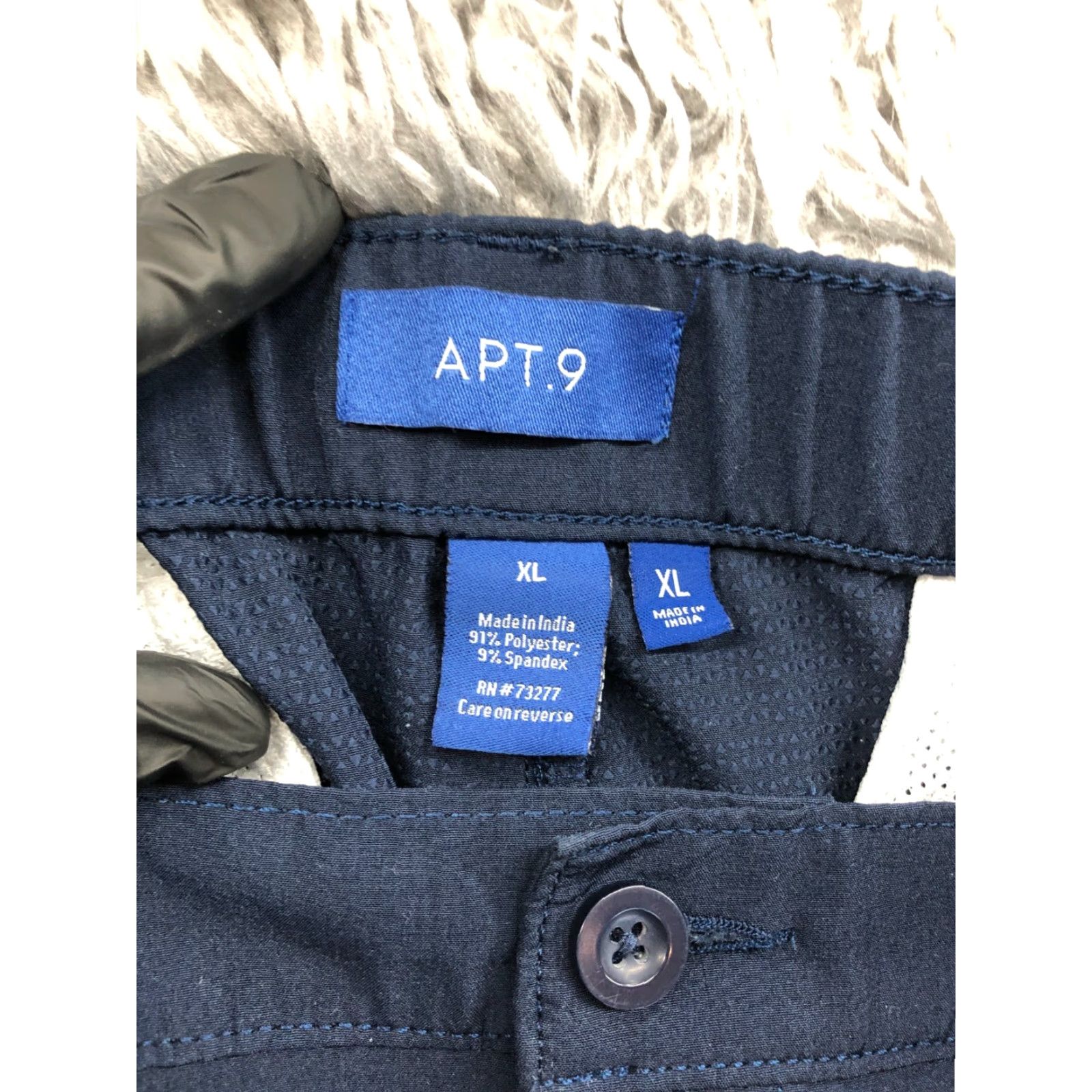 Apt. 9 Apt. 9 Mens Bermuda Shirt XL Dark Blue Lightweight Mid Rise 5-Pocket Regular Fit Cotton Blend Size US 36 / EU 52 - 6 Thumbnail