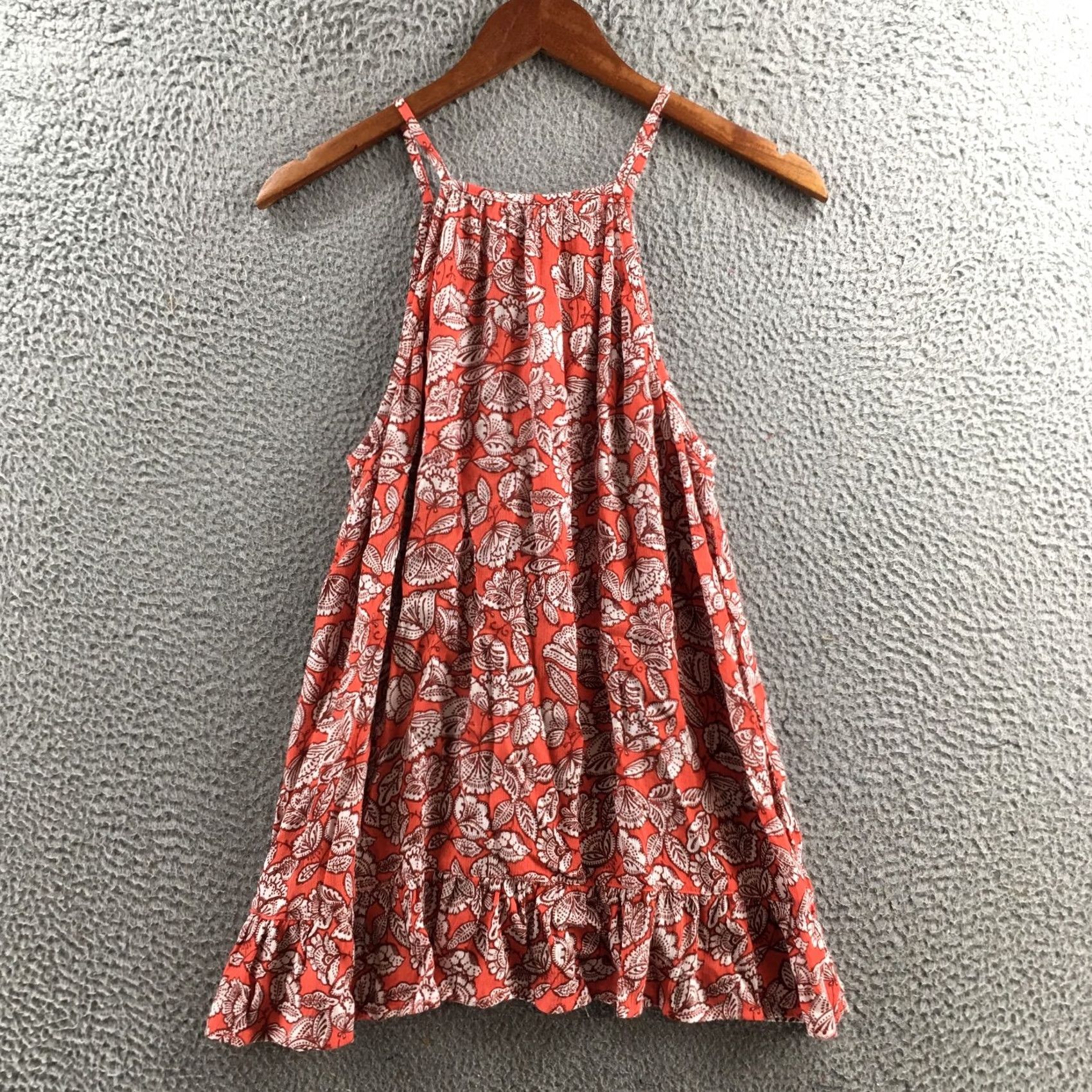 Vintage Maurices Tank Top Womens Medium Red Floral Sleeveless Ruffle Hem Casual Rayon Size M / US 6-8 / IT 42-44 - 7 Thumbnail