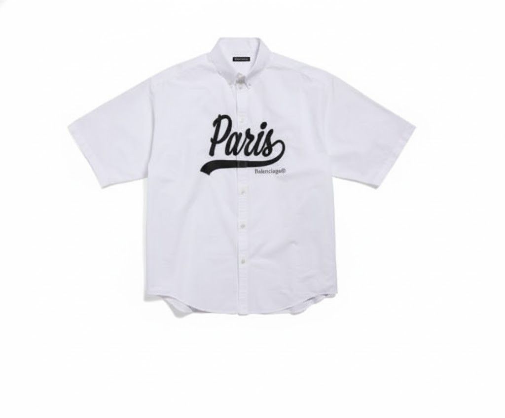 Balenciaga o1srvl11e1125 S/S Large Fit Shirt in White Size US L / EU 52-54 / 3 - 1 Preview