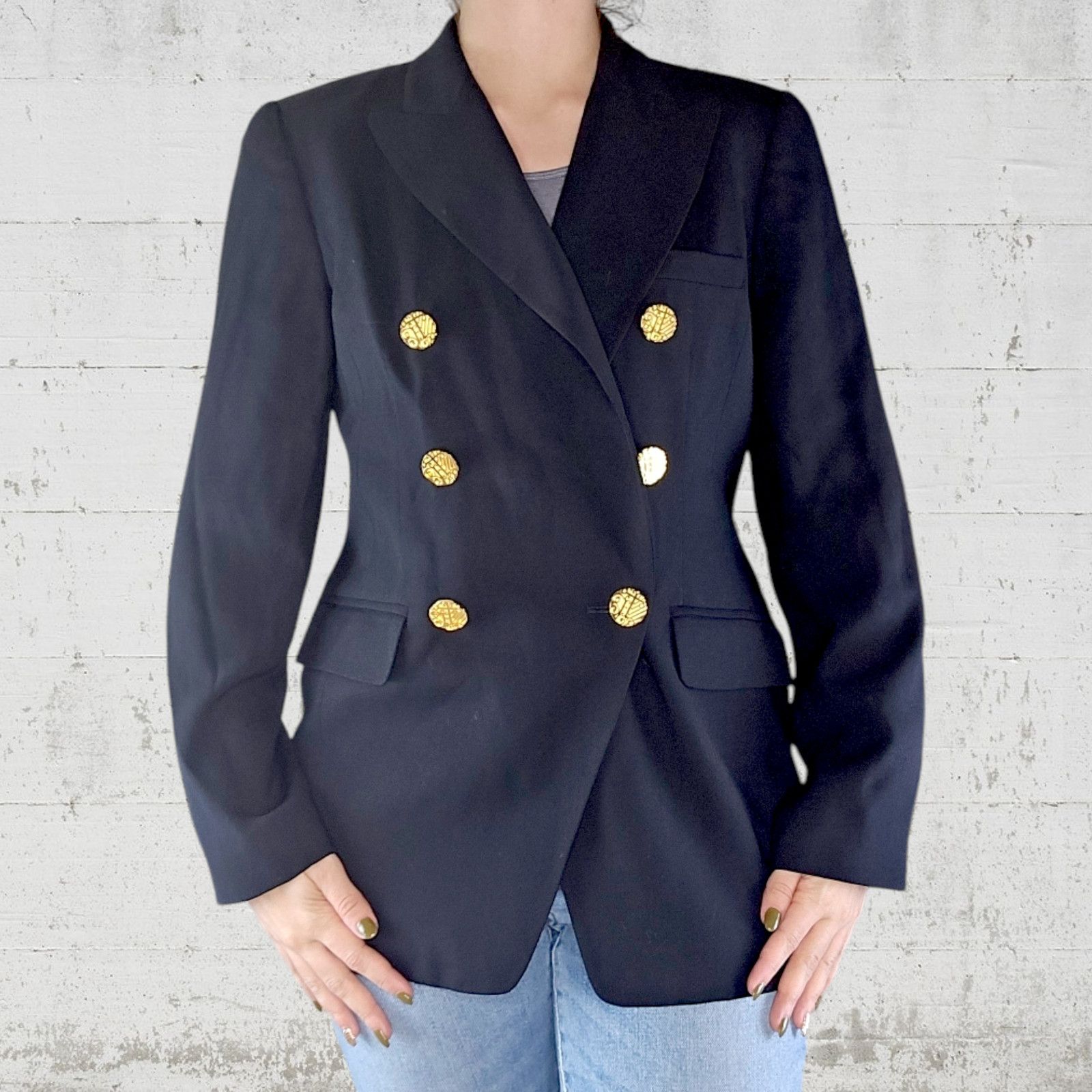 Ellen Tracy Vintage 80s Ellen Tracy Double Breasted Crest Blazer Size 6 Size M / US 6-8 / IT 42-44 - 11 Thumbnail