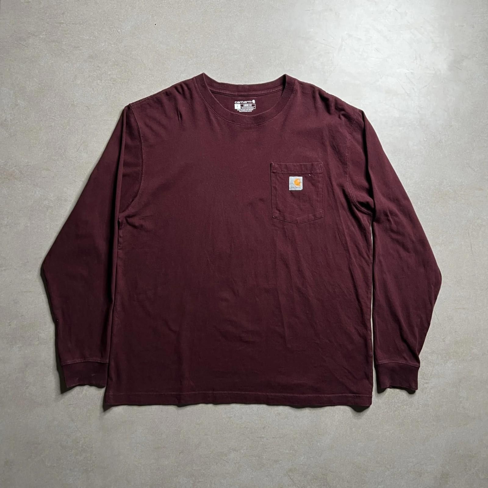 Carhartt Vintage Carhartt Burgundy Long Sleeve T-Shirt - L Size US L / EU 52-54 / 3 - 1 Thumbnail