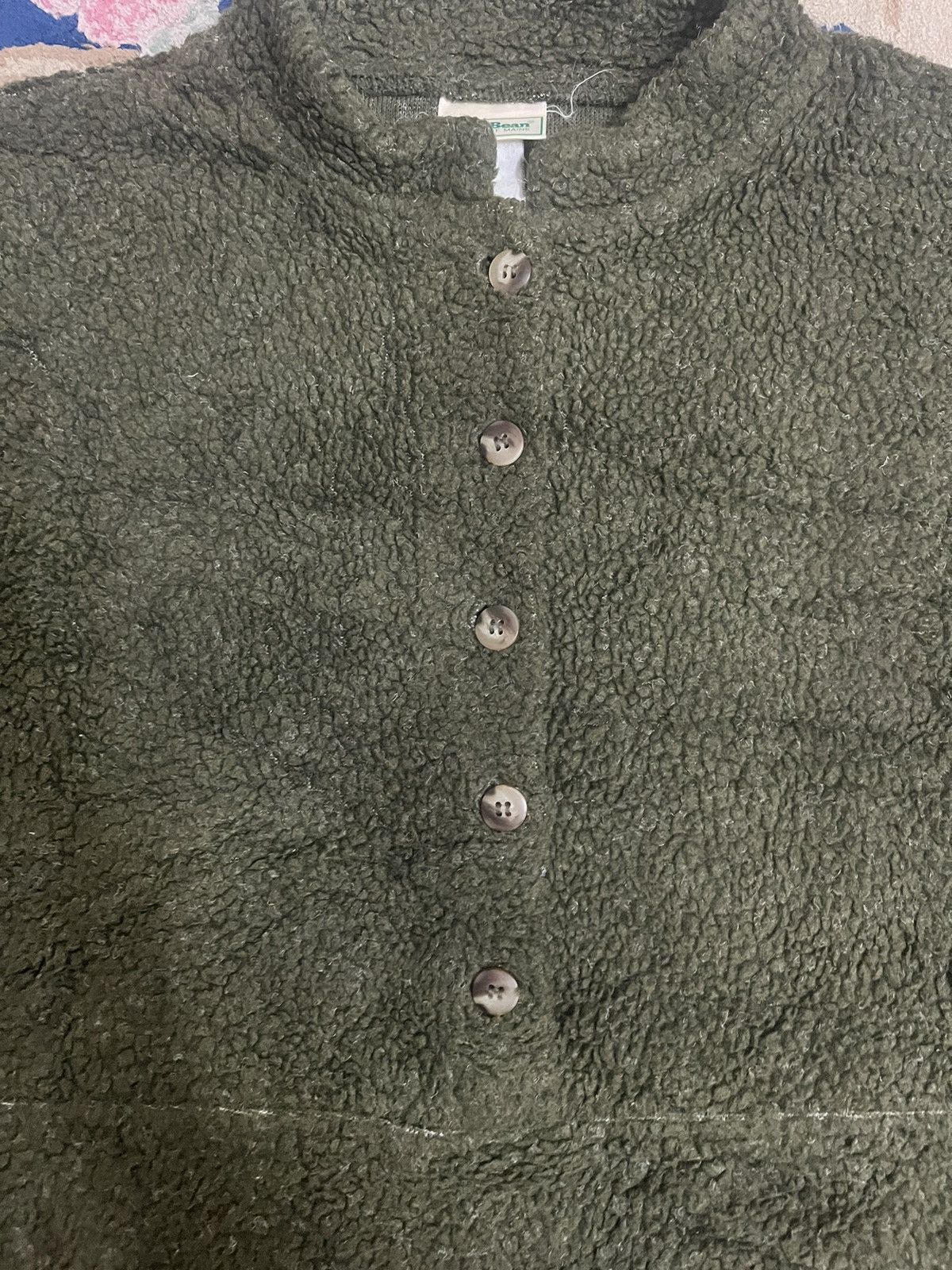 L.L. Bean × Vintage L.L Bean Freeport Maine Button Fleece Anorak Green Jacket Size US L / EU 52-54 / 3 - 4 Thumbnail