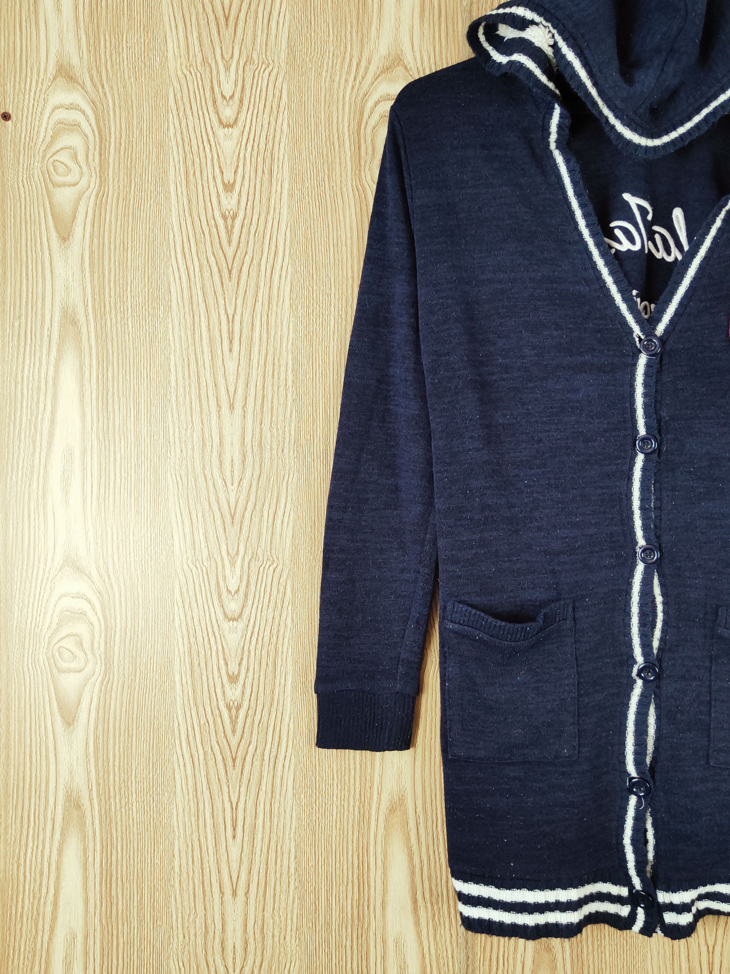Homespun Knitwear × Vintage Lalatasty Navy Hoodie Knitwear Cardigan #W663 Size S / US 4 / IT 40 - 3 Thumbnail