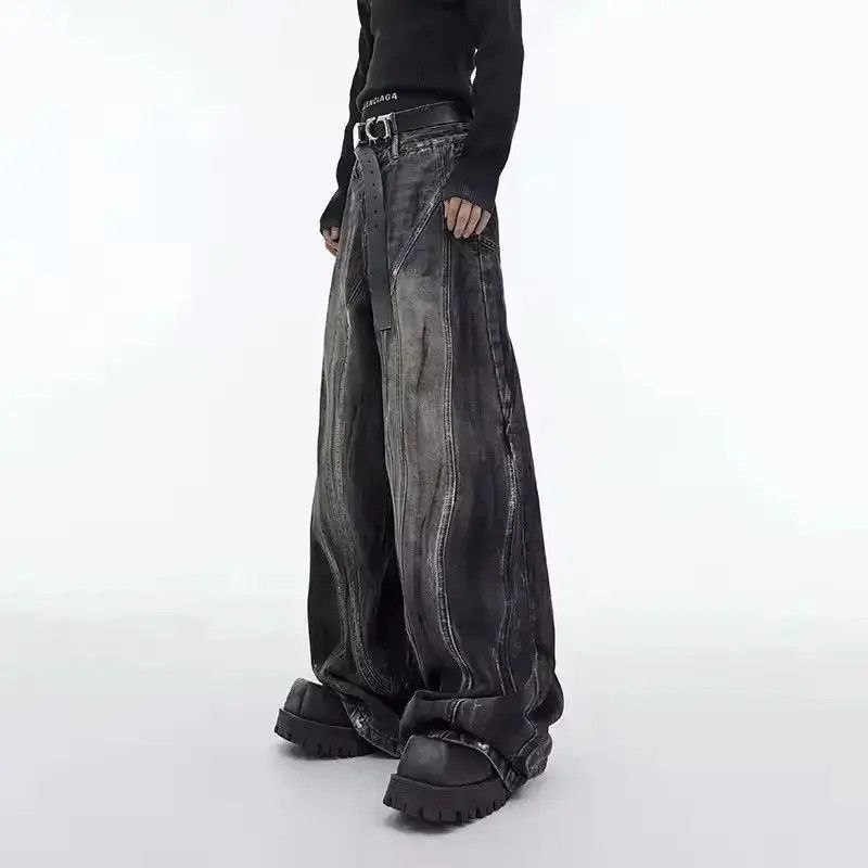 Japanese Brand Streetwear Design Washed Loose Wide Leg Pants Jeans Size US 32 / EU 48 - 3 Thumbnail