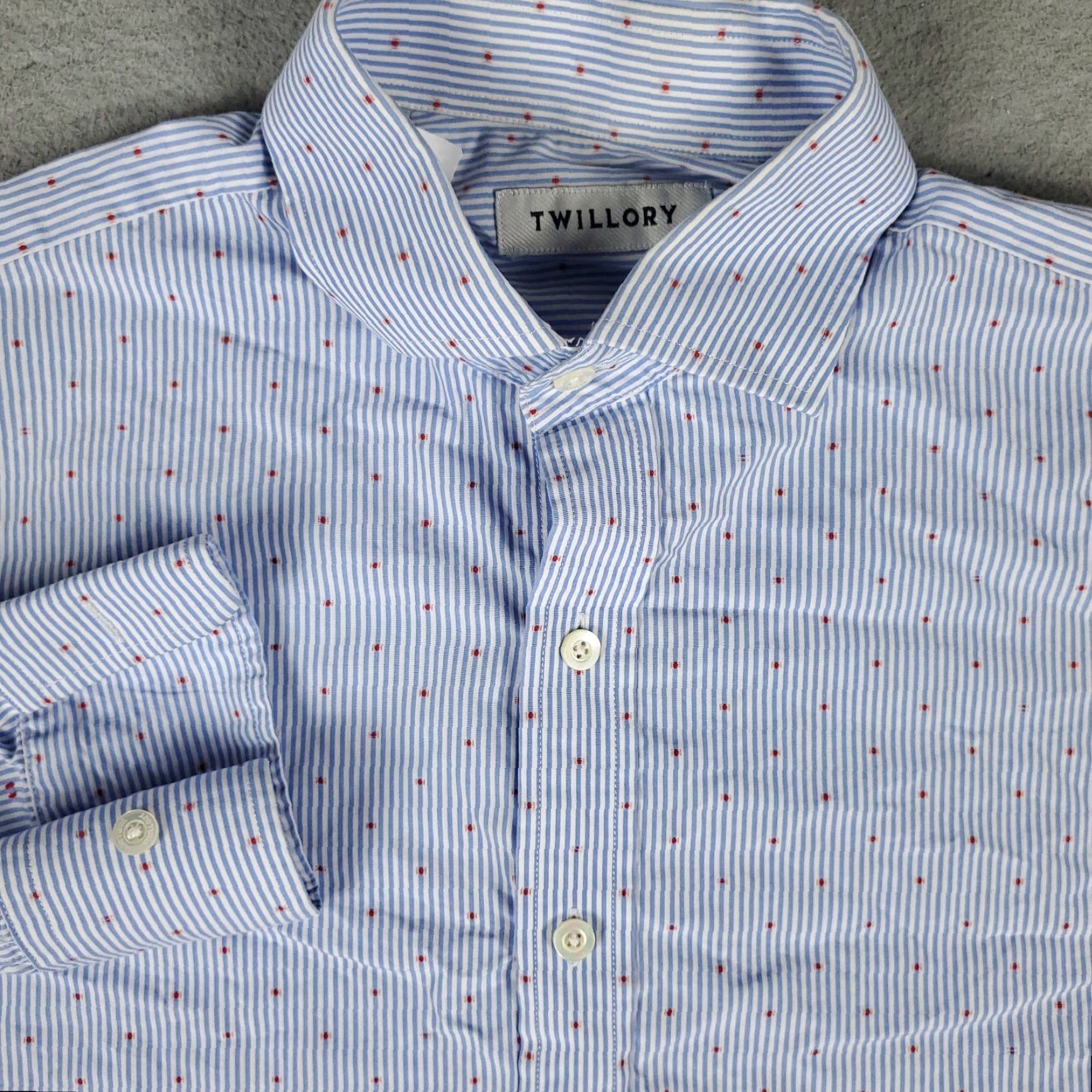 Vintage Twillory Shirt Mens 15.5 Blue White Striped Button-Up Long Sleeve Dress  Shirt Casual Formal Workwear Blue Mens 15.5 | Grailed
