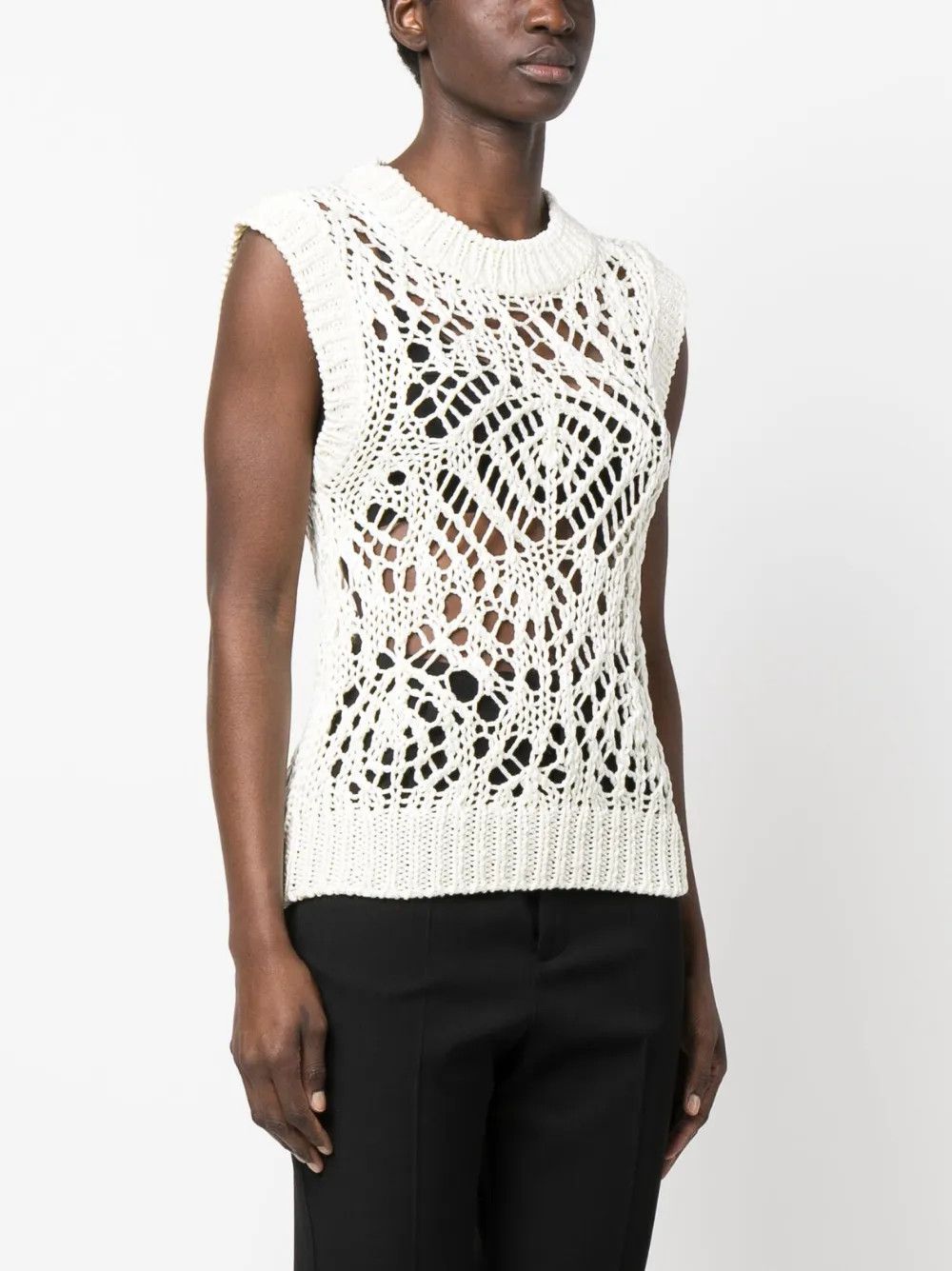 Tom Ford o1y0226 Sleeveless Sweater in Ivory Size L / US 10 / IT 46 - 3 Thumbnail