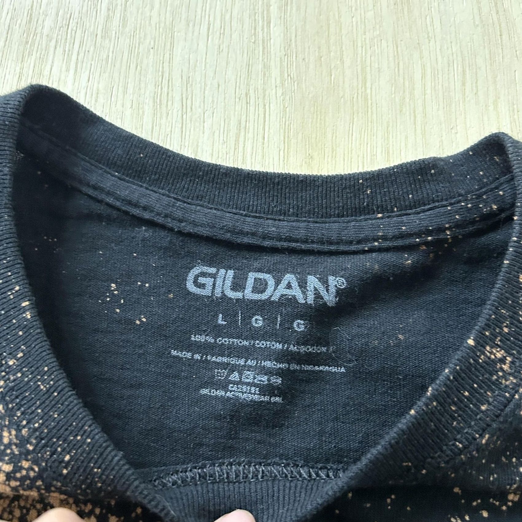 Gildan Luke Combs Shirt Mens Large Black Bleach-Splatter Graphic T-Shirt Gildan Size US L / EU 52-54 / 3 - 3 Thumbnail