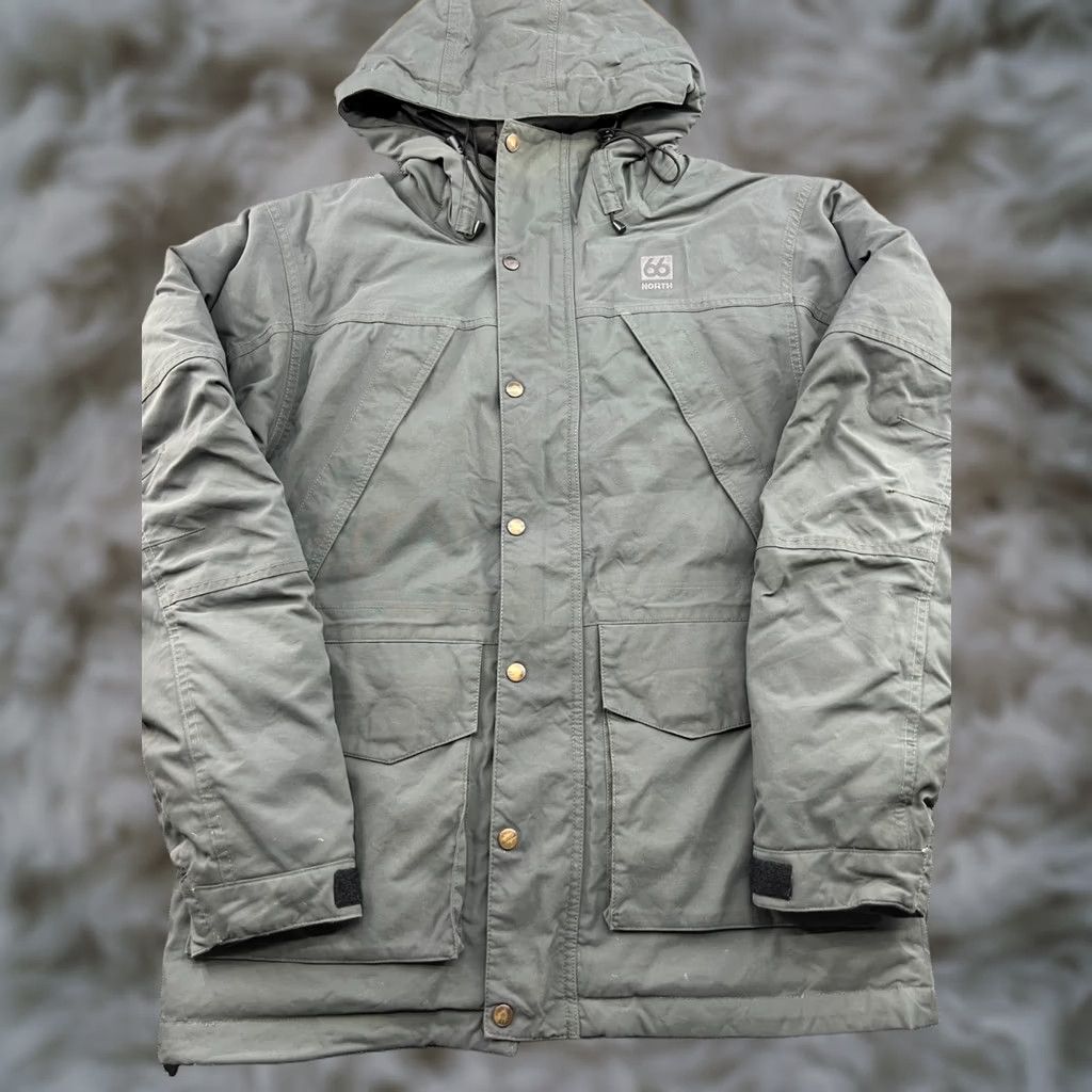 Vintage 66 Degree North Borsmork Goose Down Parka Jacket Mens Medium Hooded Gray Jacket Size US M / EU 48-50 / 2 - 1 Thumbnail