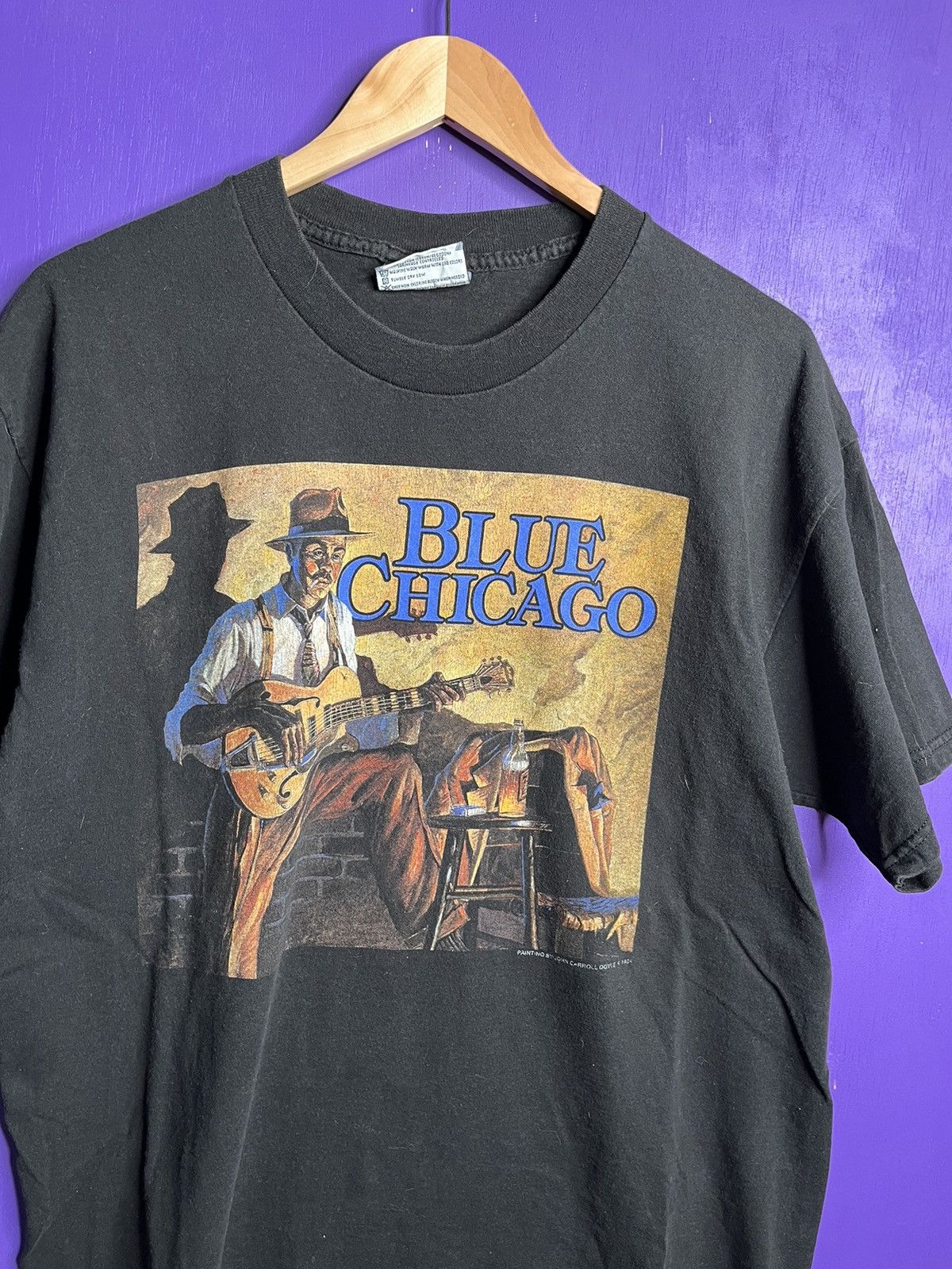 Vintage Vintage 1994 Blue Chicago Jazz faded t-shirt Size US L / EU 52-54 / 3 - 3 Thumbnail