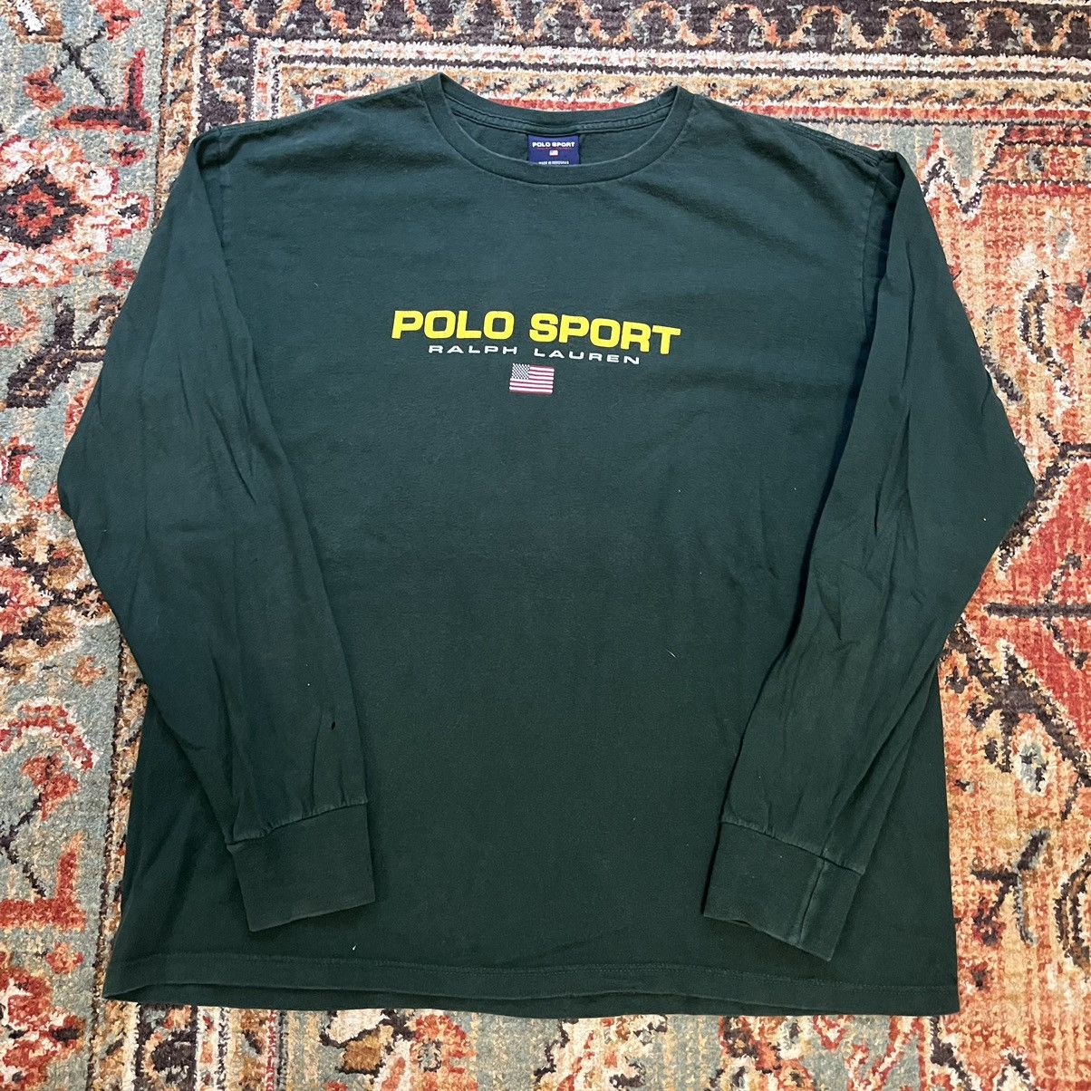 Polo Ralph Lauren × Vintage Vintage Polo Sport Ralph Lauren Green Spell out Shirt Size US M / EU 48-50 / 2 - 2 Thumbnail