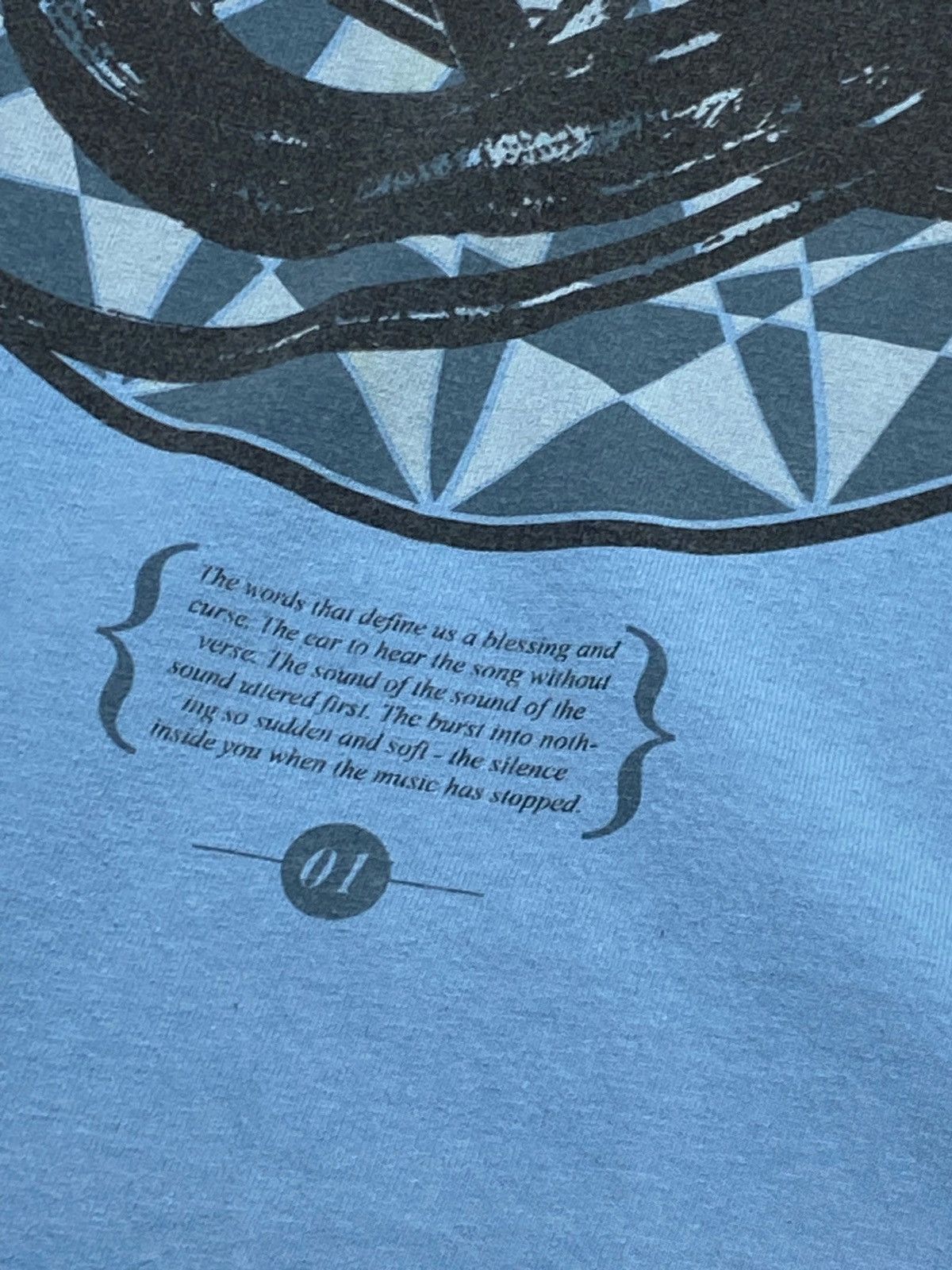 Vintage Vintage ANVIL ART OF BALANCE Soft Blue Big Logo Tee Size US S / EU 44-46 / 1 - 3 Thumbnail
