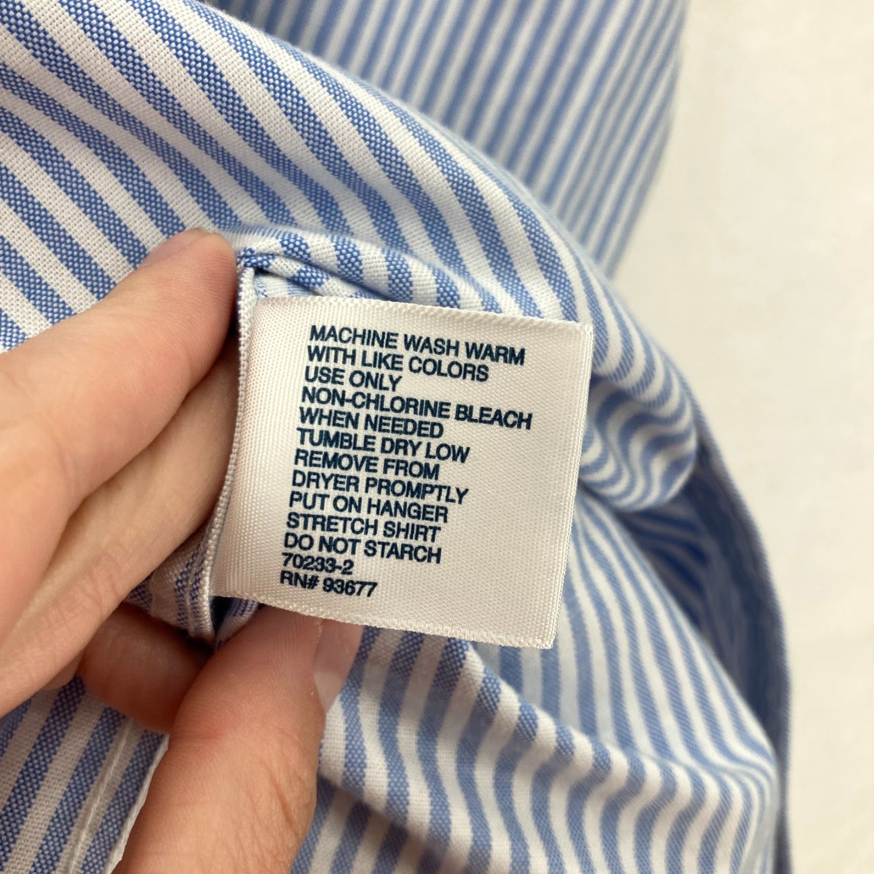 Stafford Stafford Coolmax Shirt Mens 2XL Blue Striped Button Down Long Sleeve Work Dress Shirt Size US XXL / EU 58 / 5 - 5 Thumbnail