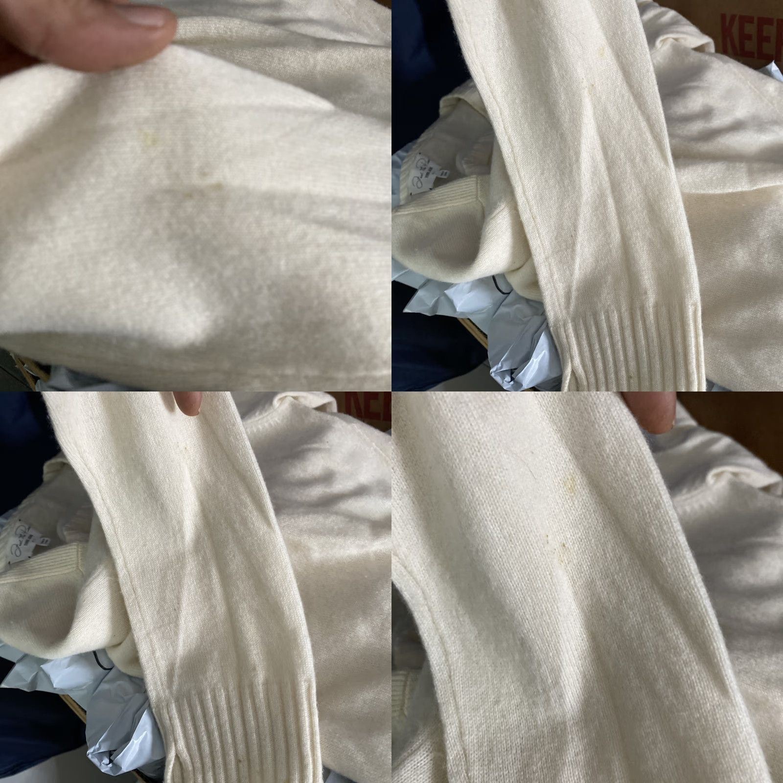 Vintage Womens 100% Cashmere Sweater Front Zip ‘Feel The Piece’ Terre Jacobs M/L Beige Pullover Long Sleeve Winter 20X25 Womens Size M / US 6-8 / IT 42-44 - 9 Thumbnail