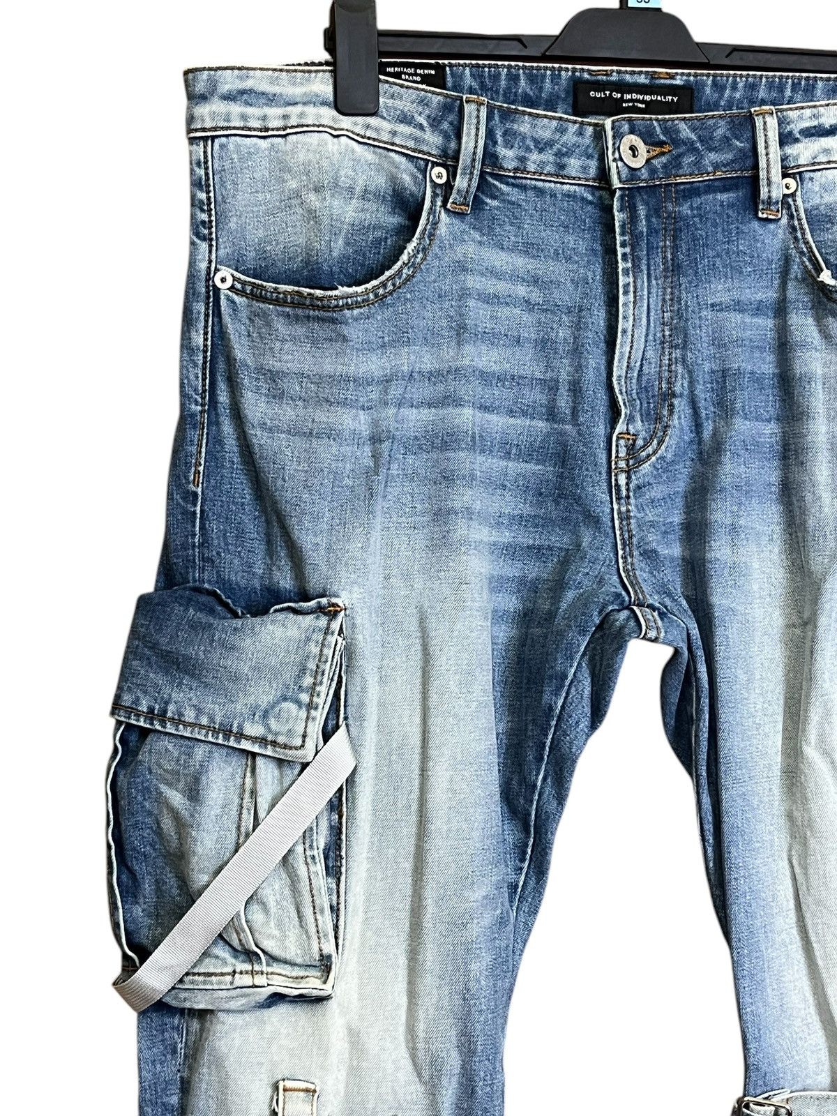 Cult Of Individuality JAPANESE CULT OF INDIVIDUALITY ROCKER CARGO BONDAGE JEANS Size US 39 - 4 Thumbnail