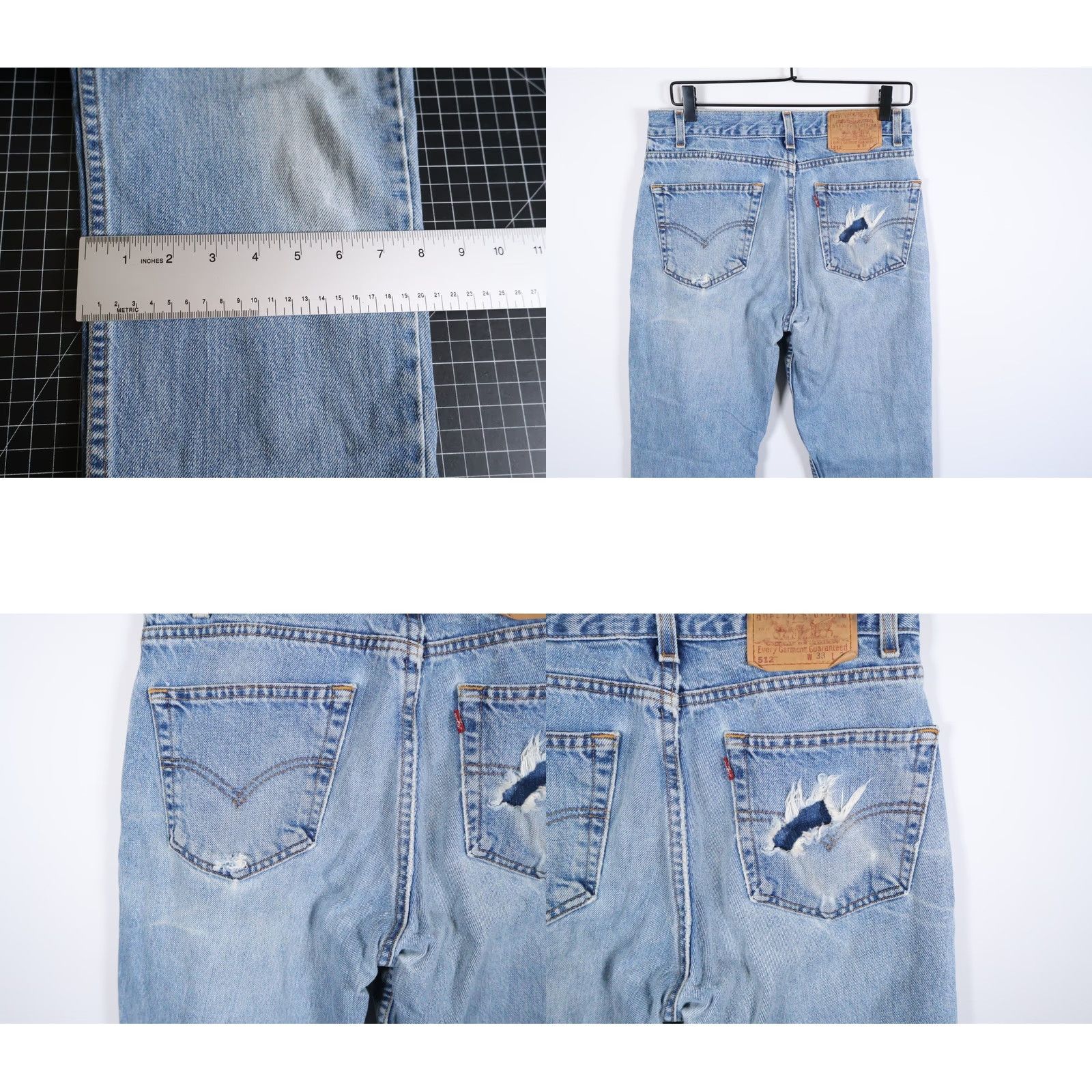 Levi's VINTAGE Levi's 512 Jeans Slim Tapered 31 x 31 Blue Denim Men 2000s 90s Grunge Retro Hipster Classic Jeans Mens Size US 31 - 9 Thumbnail
