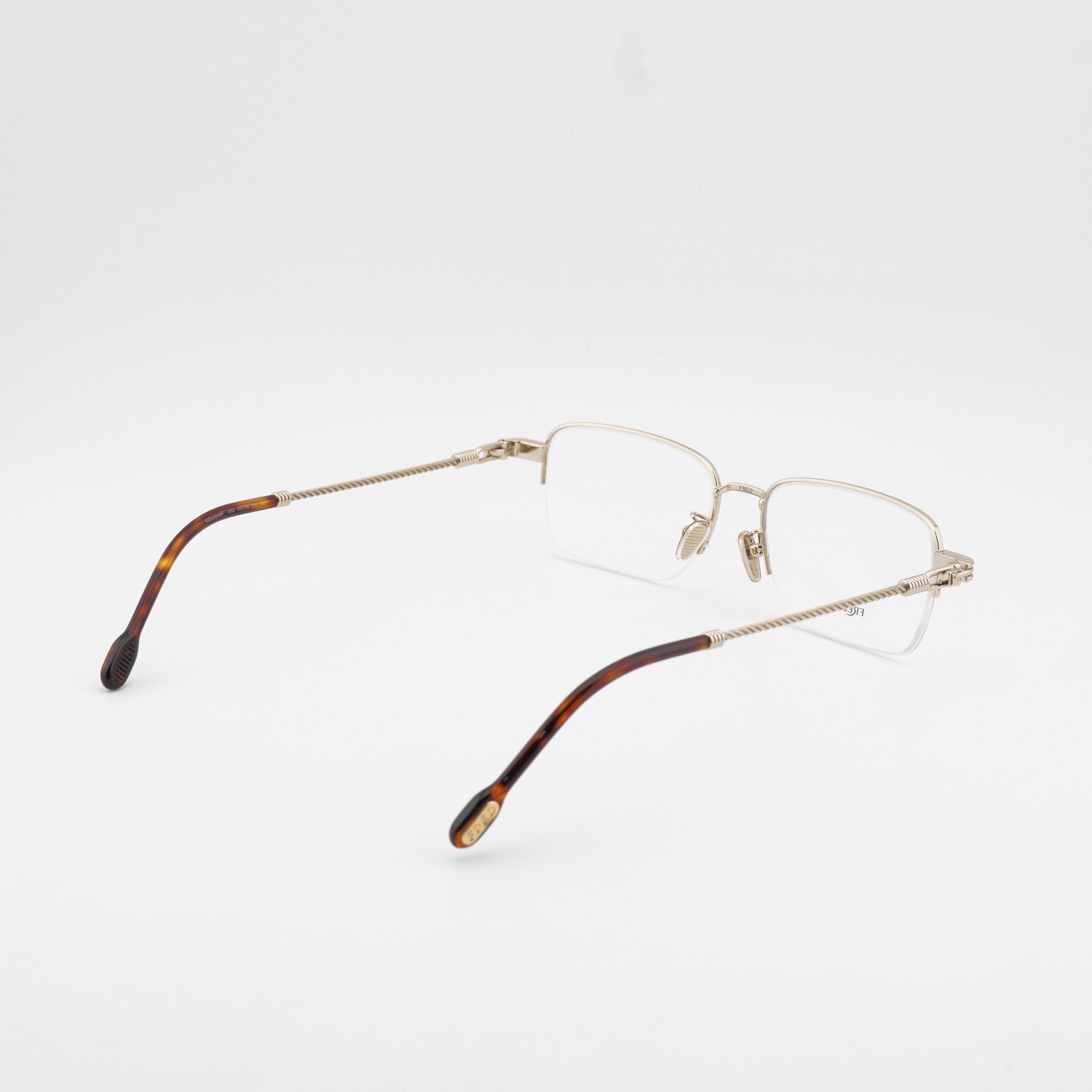 FRED Fred FG50048F 032 Men Eyeglasses Gold 55mm Rectangle Frame Size ONE SIZE - 5 Thumbnail
